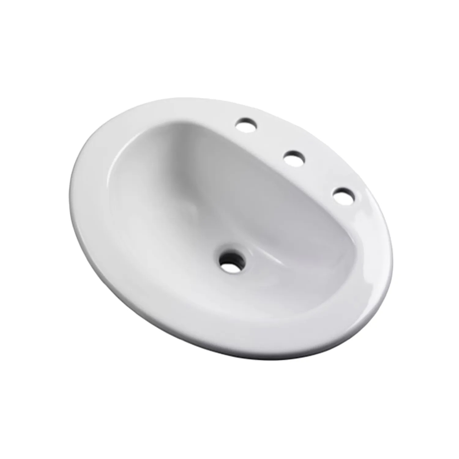 Gerber 12-838-CH Gerber Maxwell Oval Self-Rimming Bathroom Sink, 21in x 17-7/8in, 3-Hole, 8in Centers, White - 12-838-CH