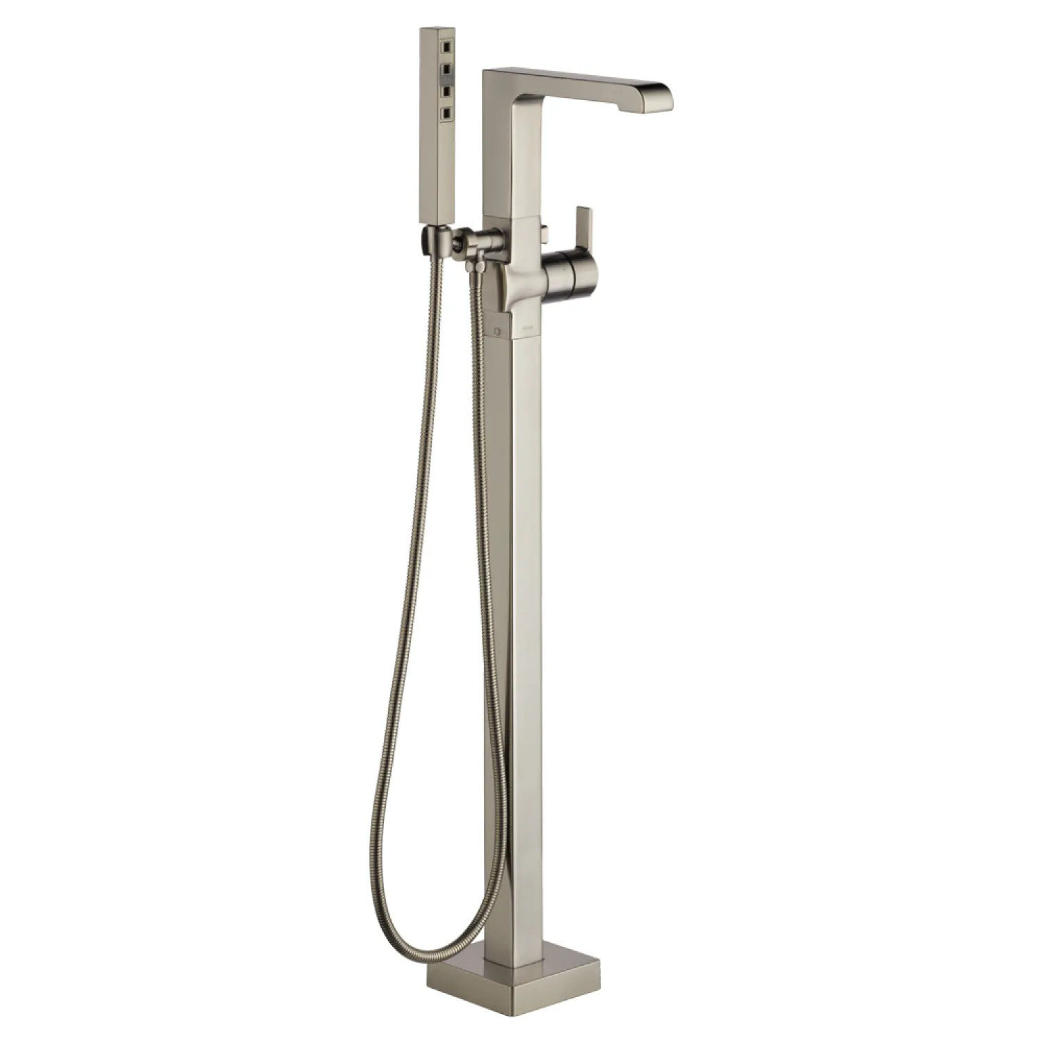 Delta T4767-SSFL Delta Ara Single-Handle Freestanding Tub Filler Trim with 1.75 GPM Single-Setting Hand Shower, H2Okinetic, Lever Handles, Stainless - T4767-SSFL