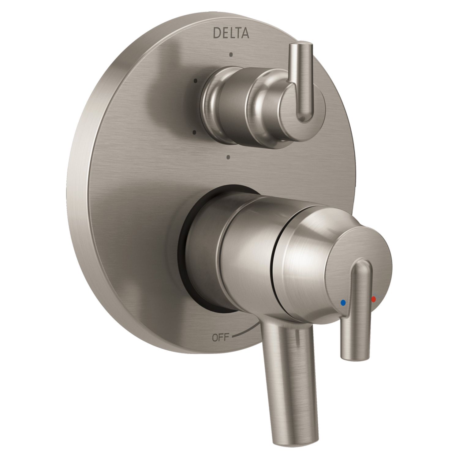 Delta T27959-SS Delta Contemporary Monitor 17 Series Two-Handle Valve Trim w/ 6-Function Diverter, Lever Handles, Stainless Steel - T27959-SS