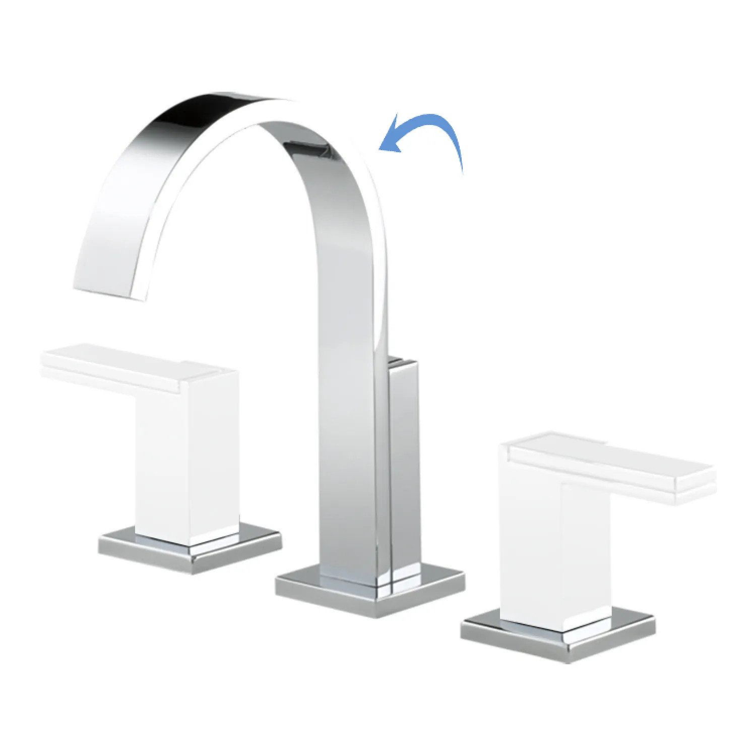 Brizo 65380LF-PCLHP Brizo Siderna Two-Handle Widespread Polished Chrome Bathroom Faucet with Metal Pop-Up, 1.5 GPM, Three-Hole, Less Handles - 65380LF-PCLHP