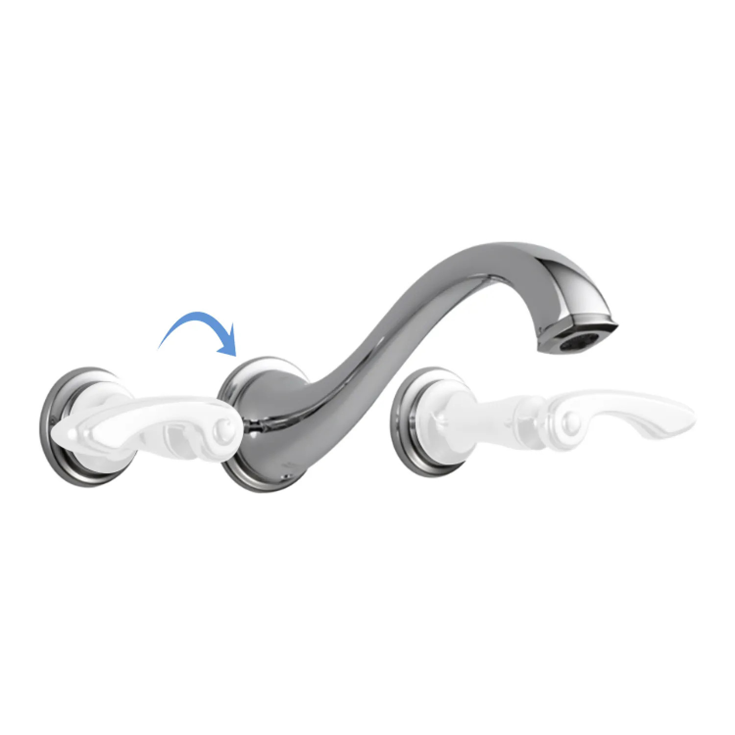 Brizo 65885LF-PCLHP-ECO Brizo Charlotte Two-Handle Widespread Wall-Mount Polished Chrome Bathroom Faucet with Grid Strainer, 1.2 GPM, Less Handles - 65885LF-PCLHP-ECO