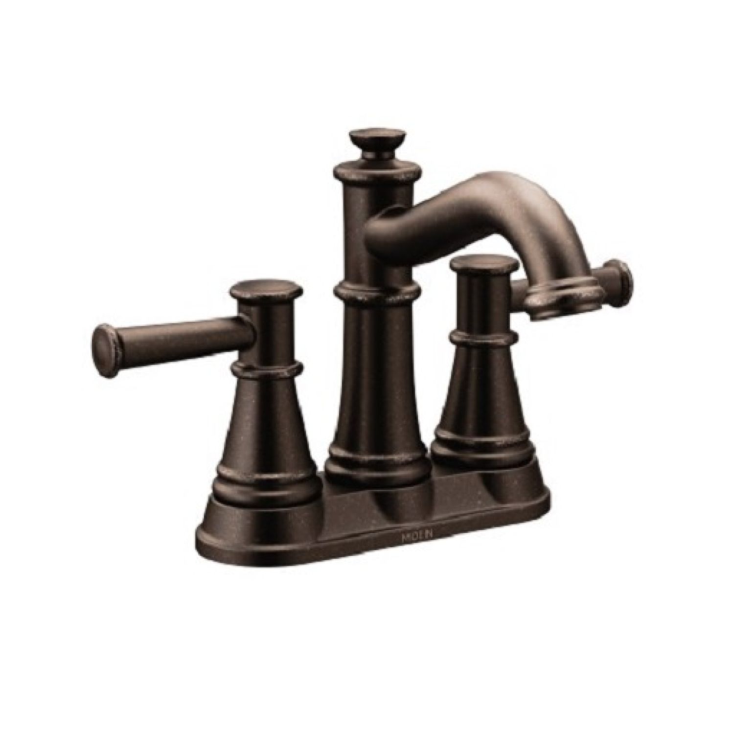 Moen 6401ORB Moen Belfield Two-Handle High Arc Oil Rubbed Bronze Centerset Bathroom Faucet with Metal Pop-Up, 1.2 GPM, ADA Lever Handle, Three-Hole, WaterSense - 6401ORB