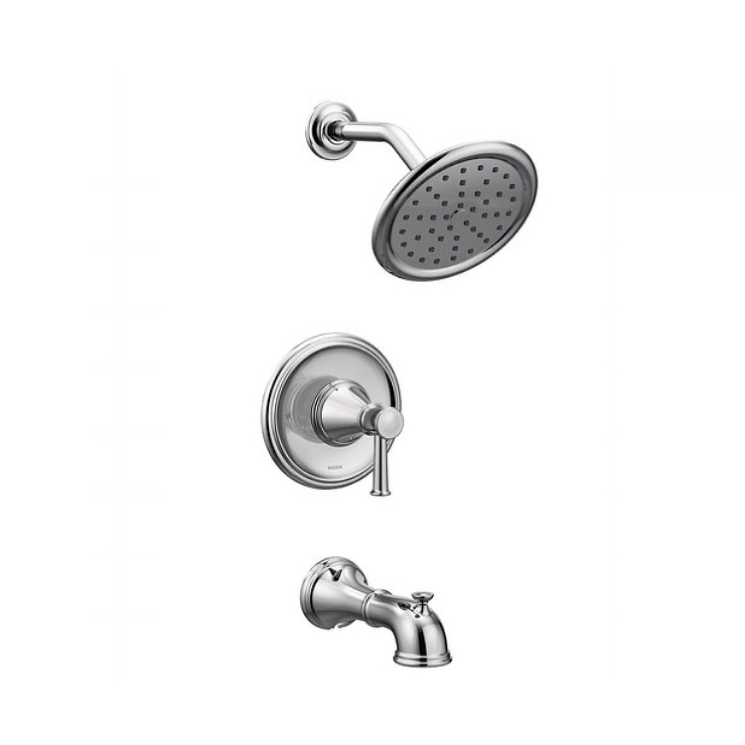 Moen T2313 Moen Belfield Posi-Temp Tub/Shower Faucet with 2.5 Rainshower, 1-Function, Single Lever Handle, M-PACT, Immersion, Chrome - T2313