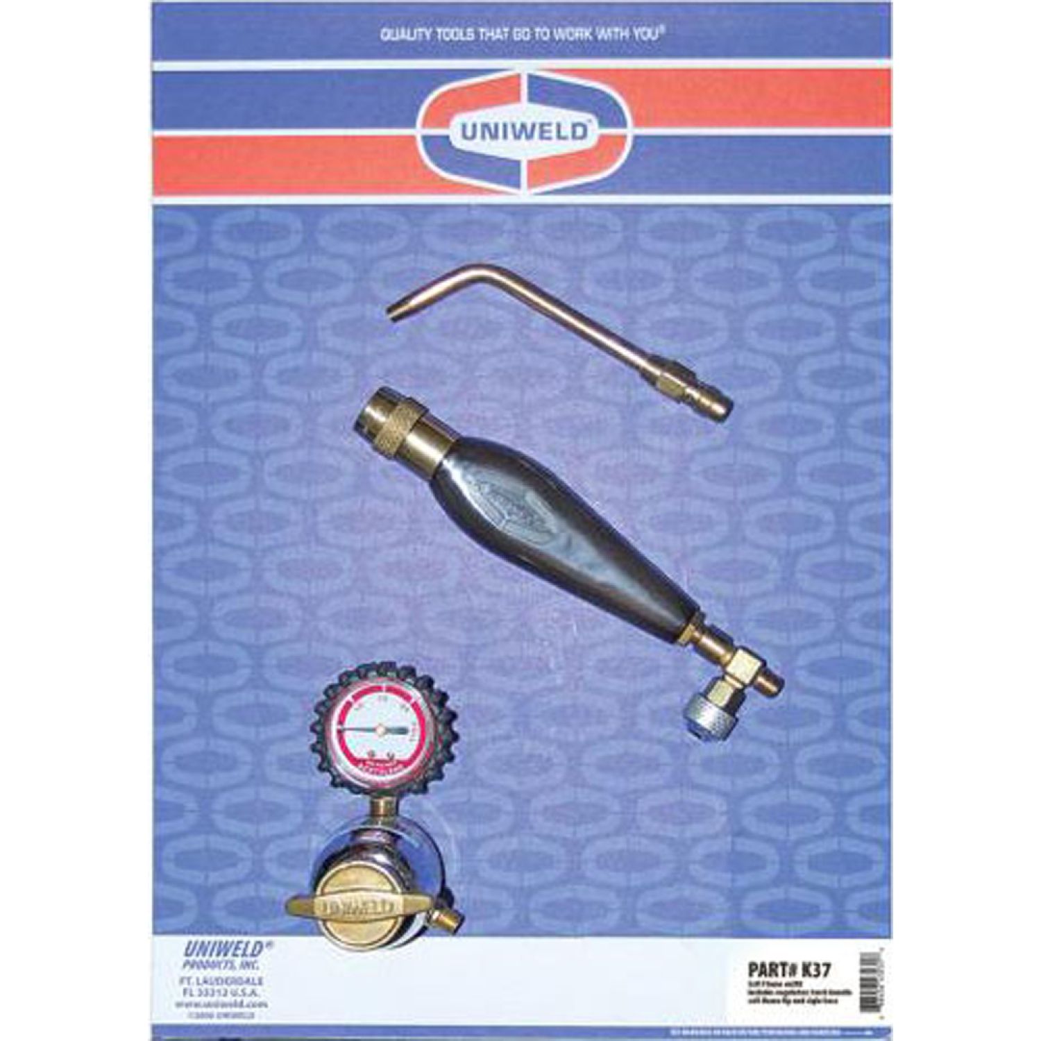Uniweld K37 Uniweld K37 Soft Flame Kit w/RB Acetylene Regulator/Tip