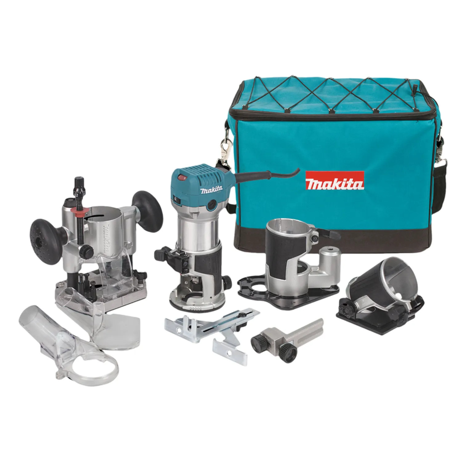 Makita RT0701CX3 Makita 1-1/4 HP Compact Router Kit with Electronic Speed Control and Soft Start Feature, 6.5 Amp Motor with Variable Speed of 10,000–30,000 RPM - RT0701CX3