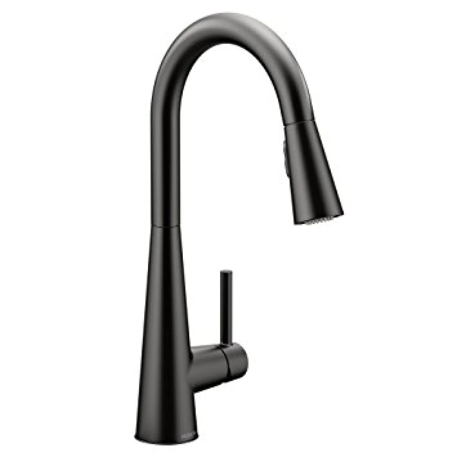 Moen Sleek Single Handle High Arc Pull-Down Kitchen Faucet, Matte Black ...