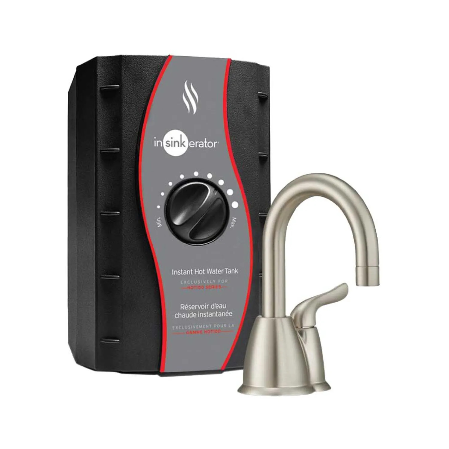 Insinkerator HOT150-SN InSinkErator Invite Instant Hot Water Faucet, Satin Nickel - HOT150-SN