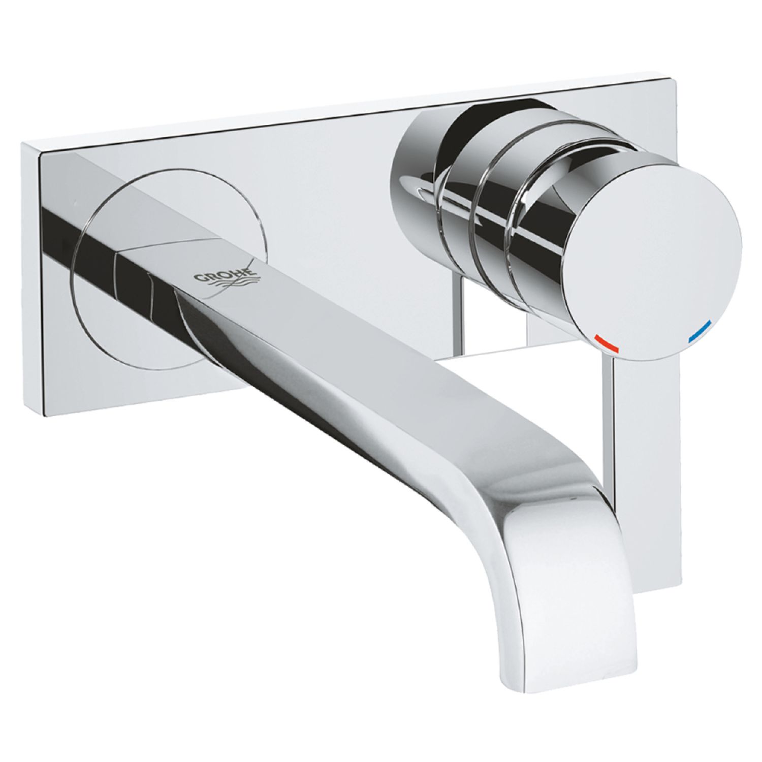 Grohe 1938700A Grohe Allure One-Handle Wall-Mount Widespread StarLight Chrome Bathroom Faucet, 1.2 GPM, WaterSense, Two-Holes, Lever Handles - 1938700A