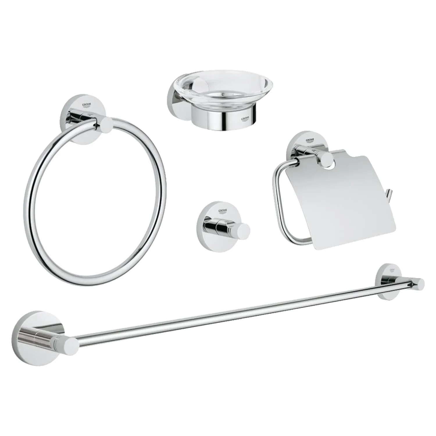 Grohe 40344001 Grohe 40344001 Essentials Master Bathroom Accessory Kit, Starlight Chrome