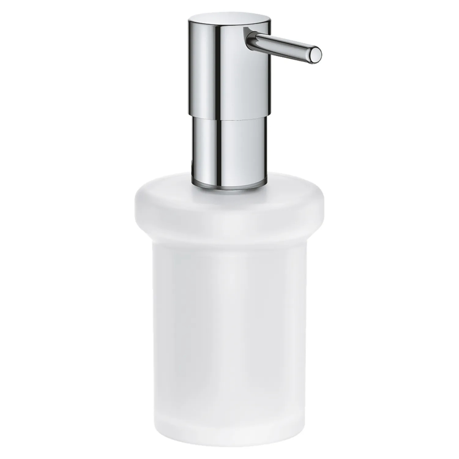 Grohe 40394001 Grohe Essentials Wall Mount Soap Dispenser, Round, Glass/Metal, Less Holder, StarLight Chrome - 40394001