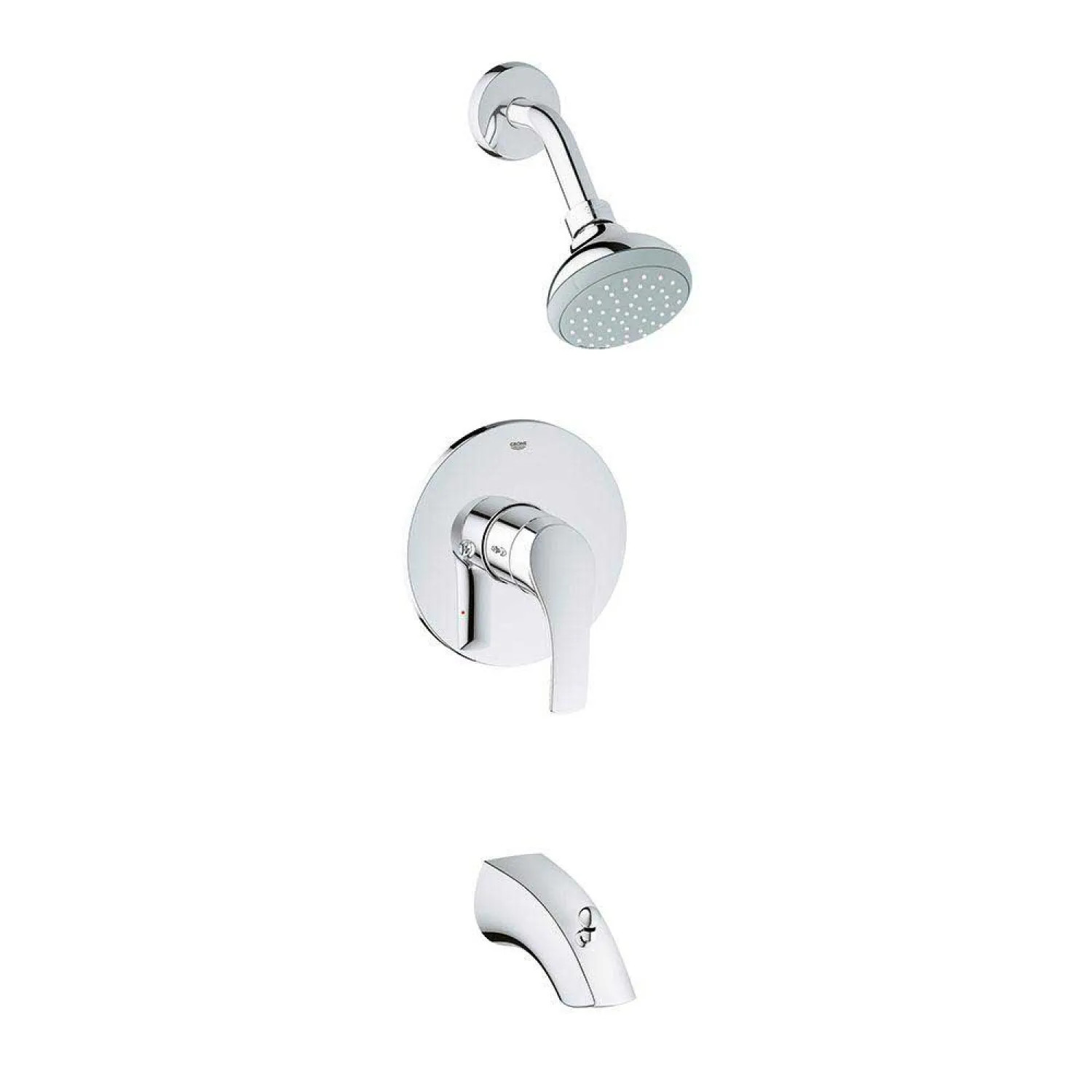 Grohe 35012002 Grohe 35012002 Eurosmart Bathtub/Shower Pressure Balance Valve Combo, StarLight Chrome