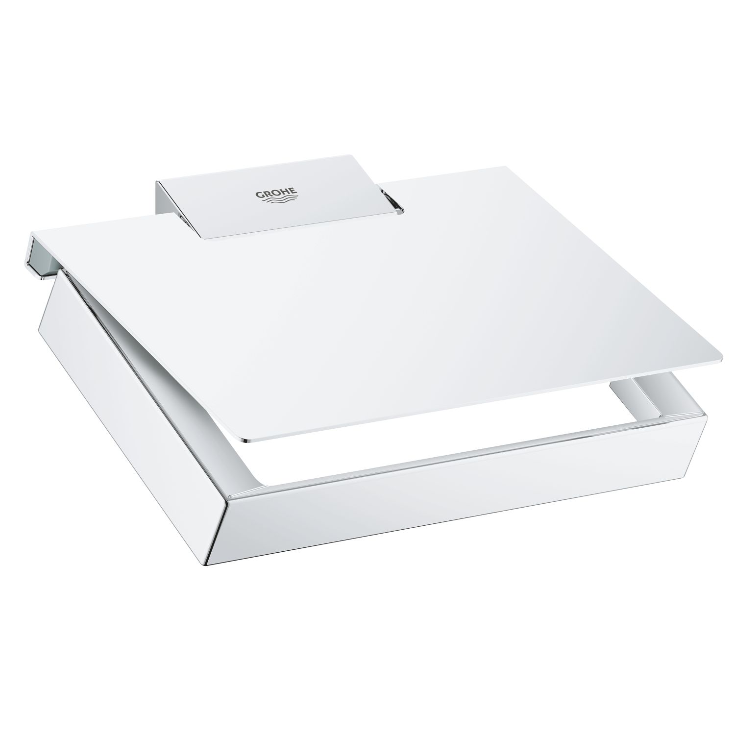 Grohe 40781000 Grohe Selection Cube Toilet Paper Holder with Cover, StarLight Chrome - 40781000
