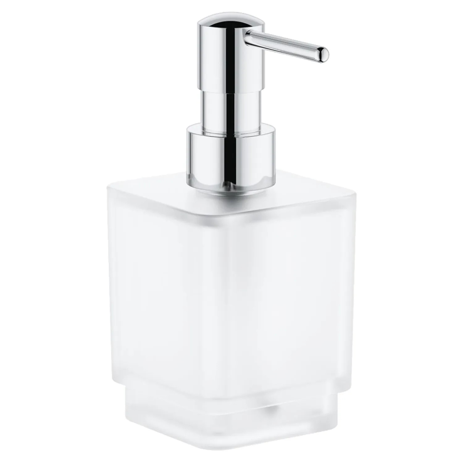 Grohe 40805000 Grohe Selection Cube Wall Mount Soap Dispenser, Square, Glass, Less Holder, StarLight Chrome - 40805000