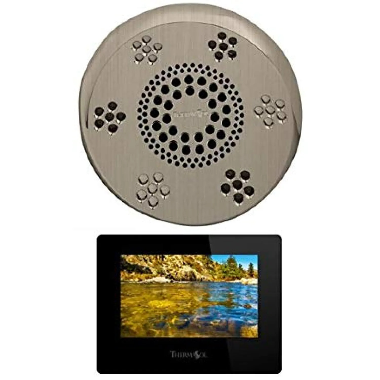 Thermasol SASC-AN Thermasol SASC-AN Serenity Stand Alone Light, Sound, Rain Head - Antique Nickel - Contemporary