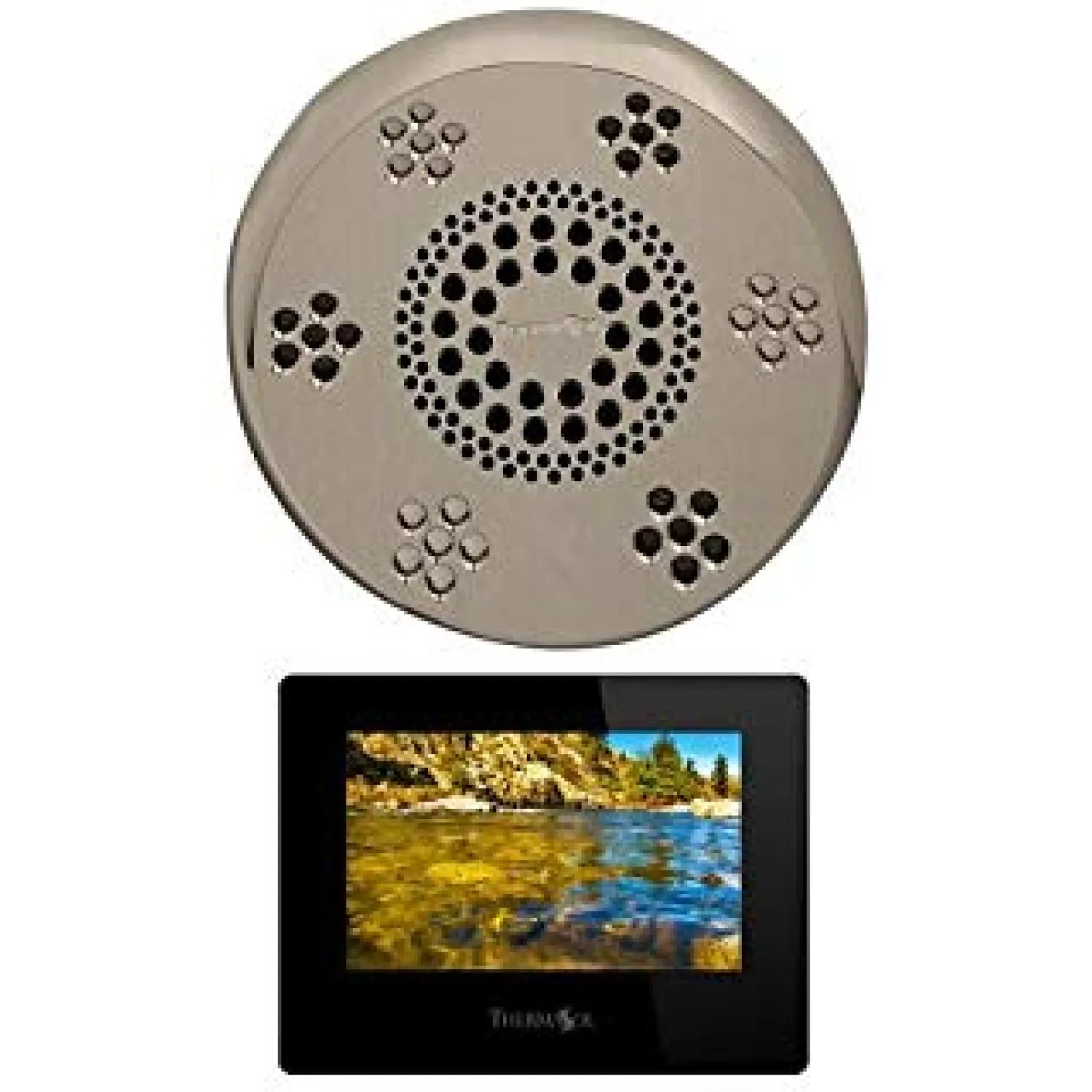 Thermasol SASC-SN Thermasol SASC-SN Serenity Stand Alone Light, Sound, Rain Head - Satin Nickel - Contemporary