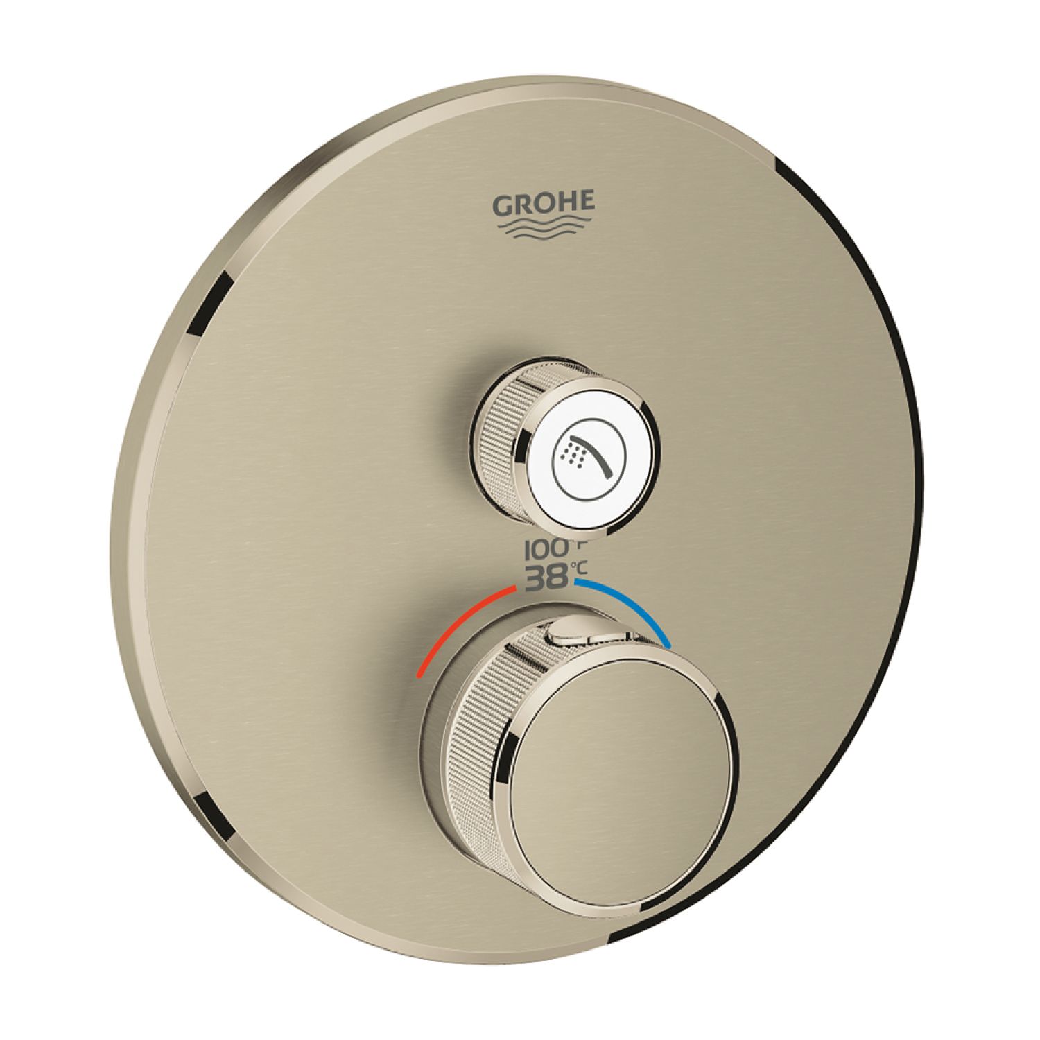 Grohe 29136EN0 Grohe Grohtherm SmartControl Round 1-Function Diverter Valve Trim, Brushed Nickel - 29136EN0