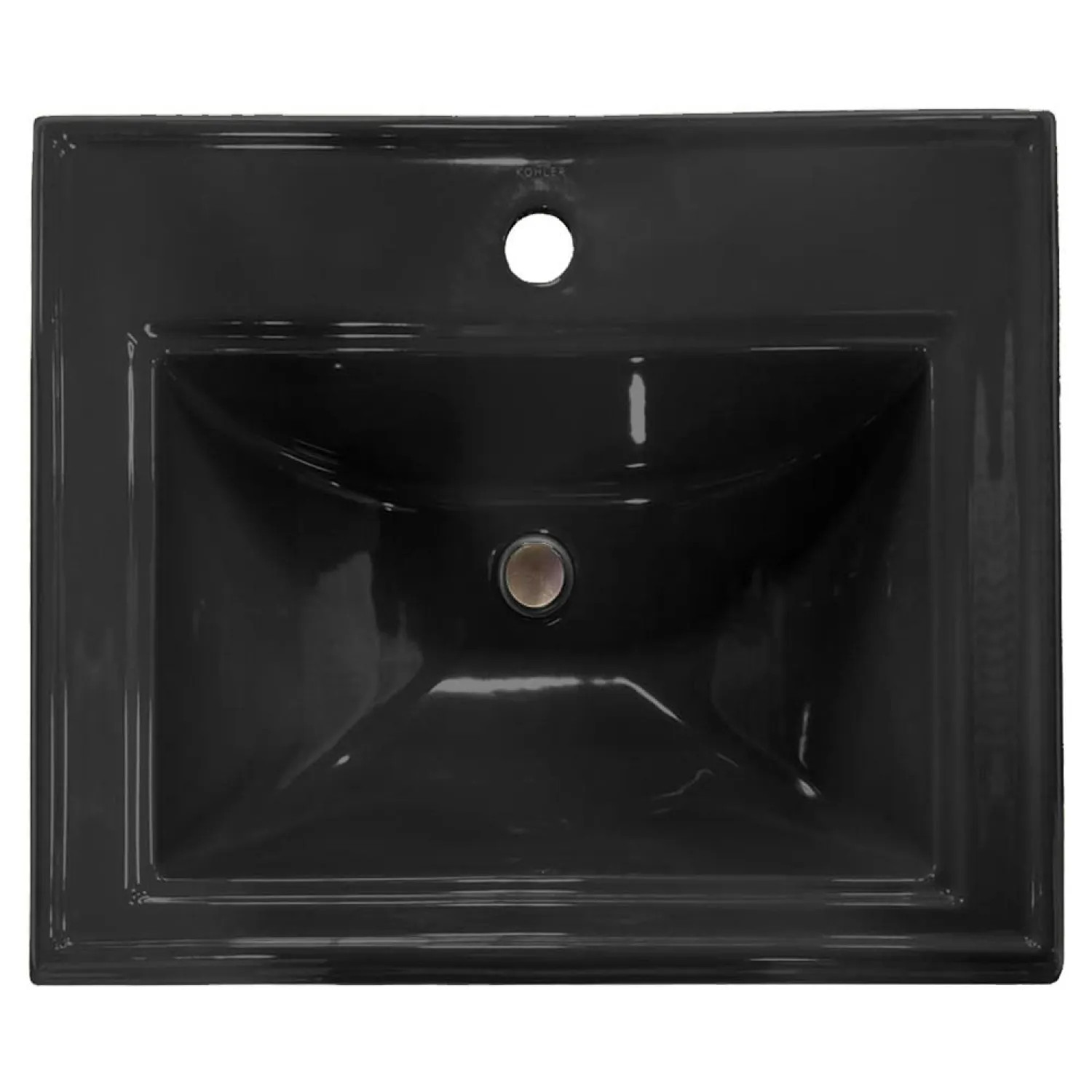 Kohler 2241-1-7 KOHLER Memoirs Classic Drop-In Bathroom Sink, Single Hole, Black - K-2241-1-7