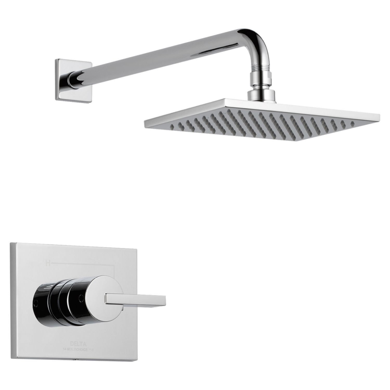 Delta T14253 Delta Vero Monitor 14 Series Single-Handle Raincan Shower Faucet, Single Setting, Touch-Clean, 2.5 GPM, Lever Handle, ADA, Chrome - T14253