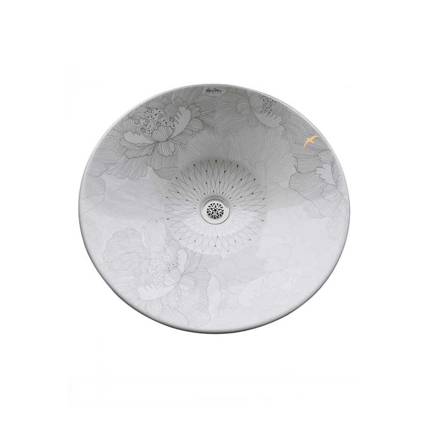 Kohler 14223-SMC-0 Kohler K-14223-SMC-0 Empress Bouquet on Conical Bell Vessel Bathroom Sink