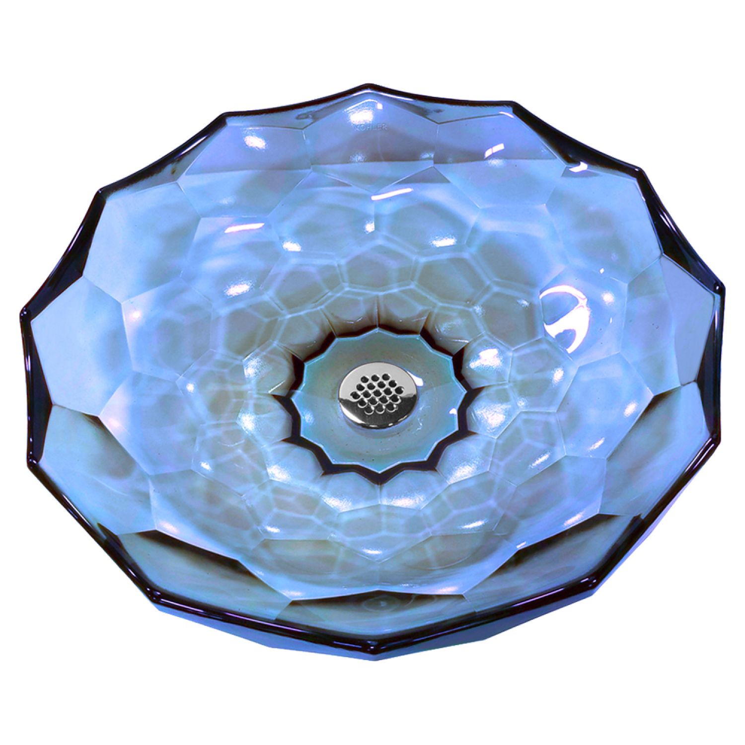 Kohler 2373-TG6 Kohler K-2373-TG6 Briolette Vessel Faceted Glass Bathroom Sink, Translucent Sapphire