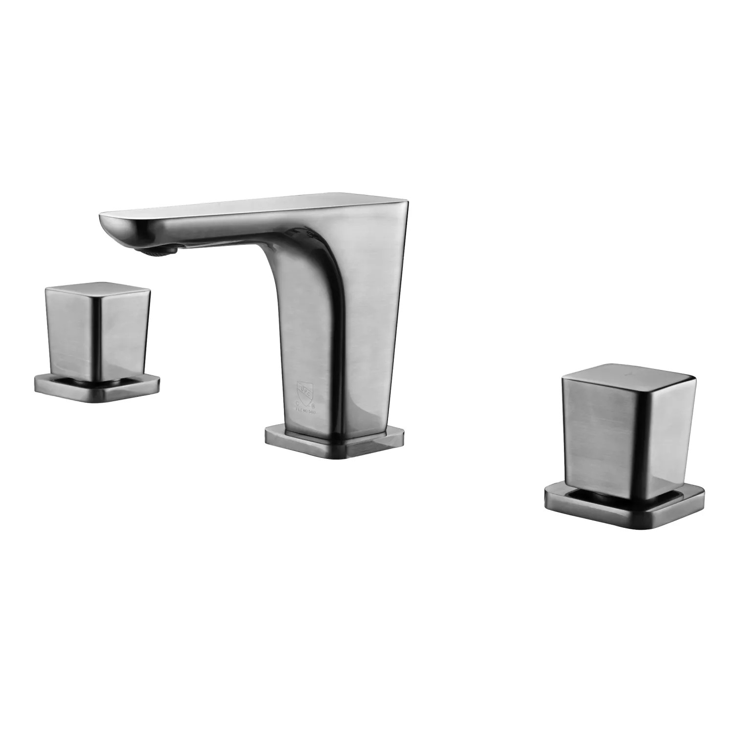 Alfi AB1782-BN ALFI Two-Handle Widespread Modern Bathroom Faucet, Deck Mounted, Cube Handles, Hot and Cold, Brushed Nickel - AB1782-BN