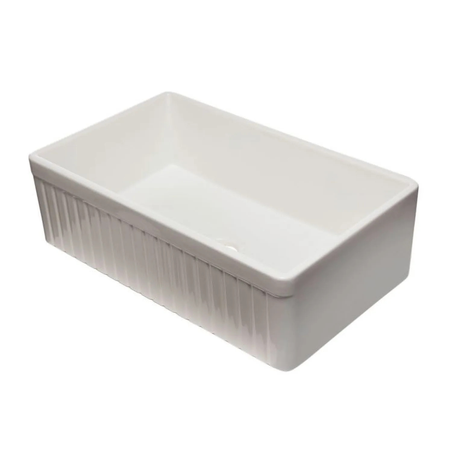 Alfi AB532-W ALFI AB532-W Fluted Fireclay Farm-Style Kitchen Sink, White