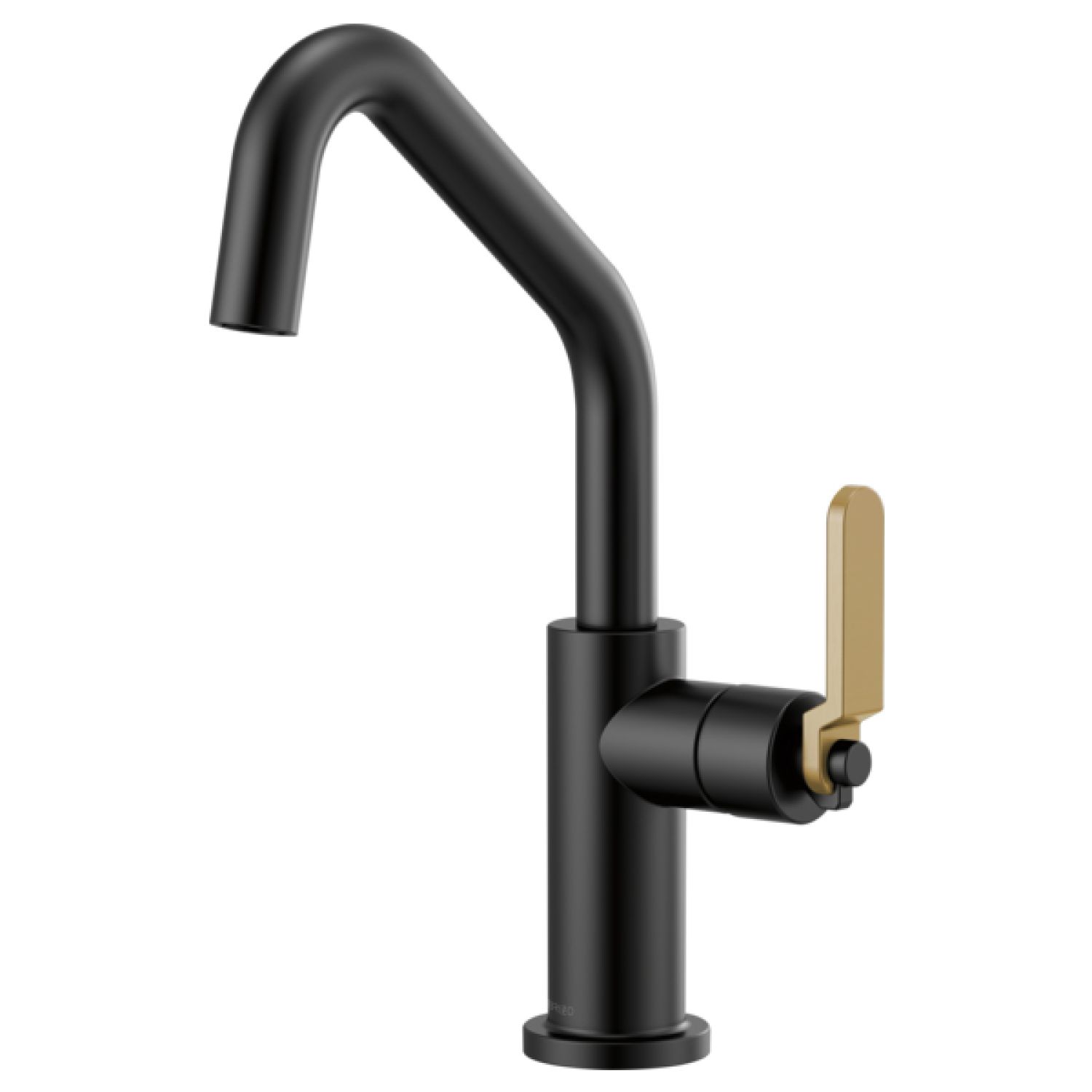 Brizo 61064LF-BLGL Brizo Litze Matte Black/Brilliance Luxe Gold One Handle Bar Faucet with Angled Spout and Industrial Handle Kit - 61064LF-BLGL