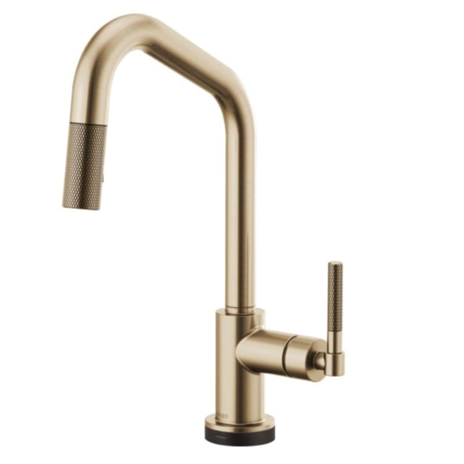 Brizo 64063LF-GL Brizo Litze Brilliance Luxe Gold SmartTouch Pull-Down Kitchen Faucet with Angled Spout and Knurled Handle - 64063LF-GL