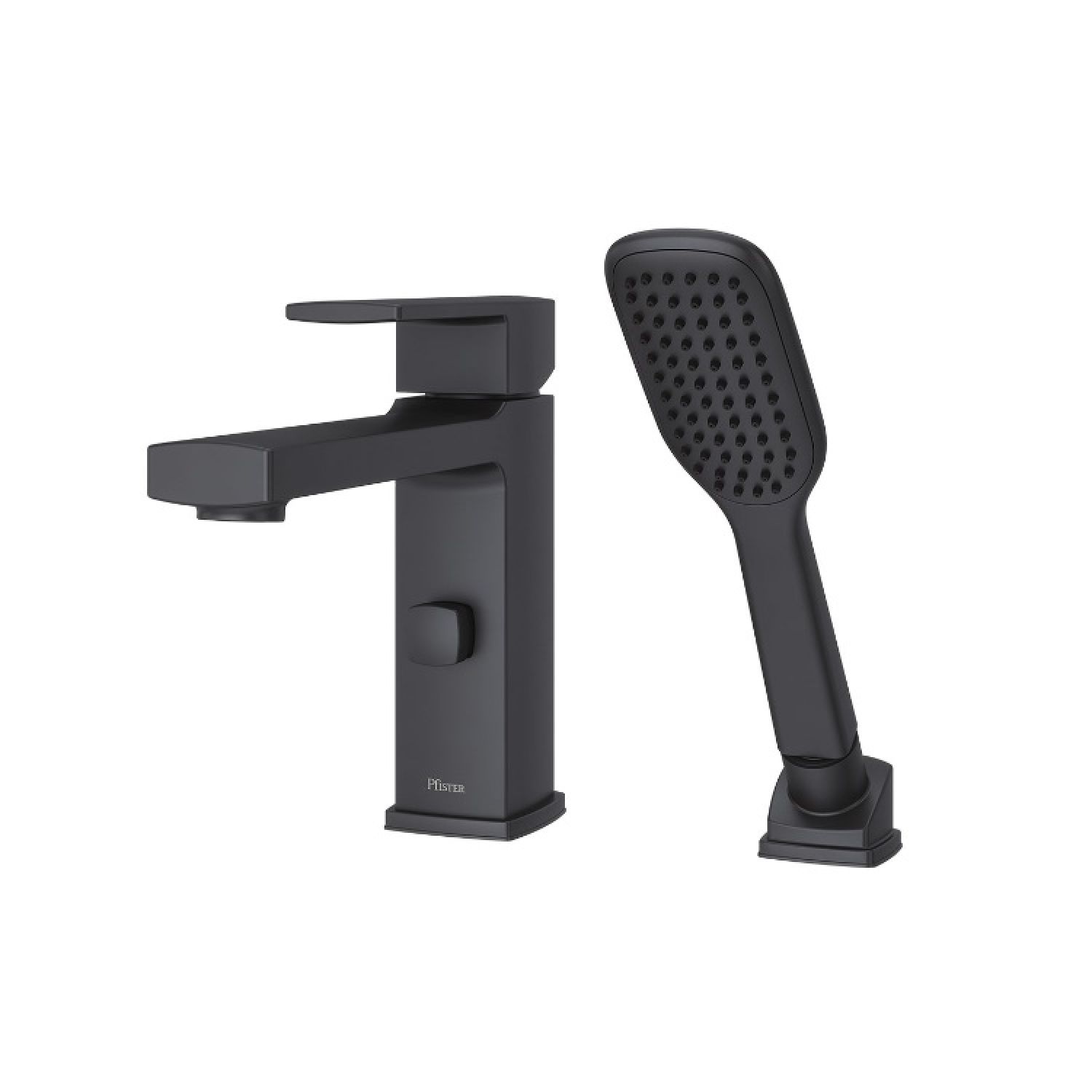 Pfister RT6-2DAB Pfister Deckard Single-Handle Roman Tub Faucet with 1.8 GPM Hand Shower, Lever Handle, Pforever Seal, Matte Black - RT6-2DAB