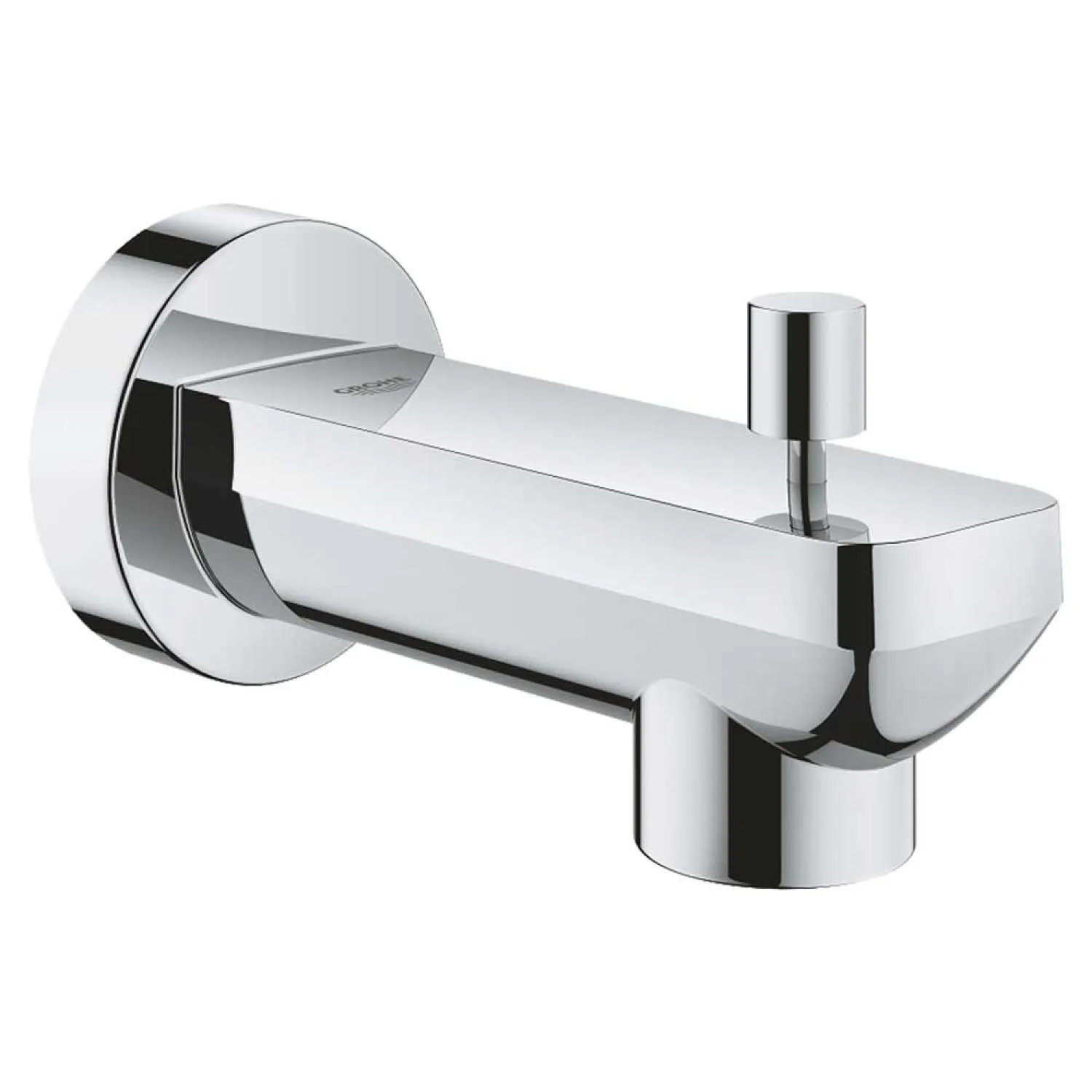 Grohe 13382001 Grohe Lineare Diverter Tub Spout, Starlight Chrome Finish, 4-7/16in Spout Reach, Wall-Mounted Installation, 5/8in Slip Fit Connection - 13382001