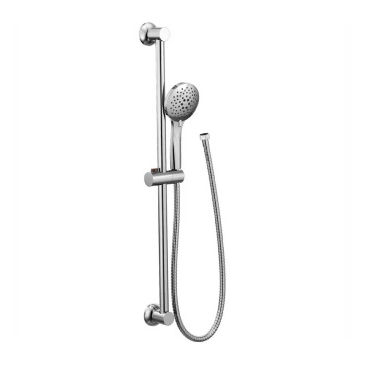 Moen 3558EP Moen 4-3/8in Five-Function Hand Shower with 30in Slide Bar, Round, Eco-Performance, 1.75 GPM, WaterSense, 69in Spiral Hose, Chrome - 3558EP