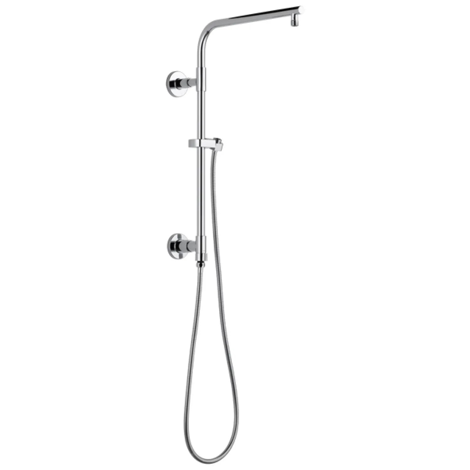 Delta 58810 Delta Universal Showering 18in Round Shower Column Kit with Stretchable Hose for Shower Head and Hand Shower, Chrome - 58810