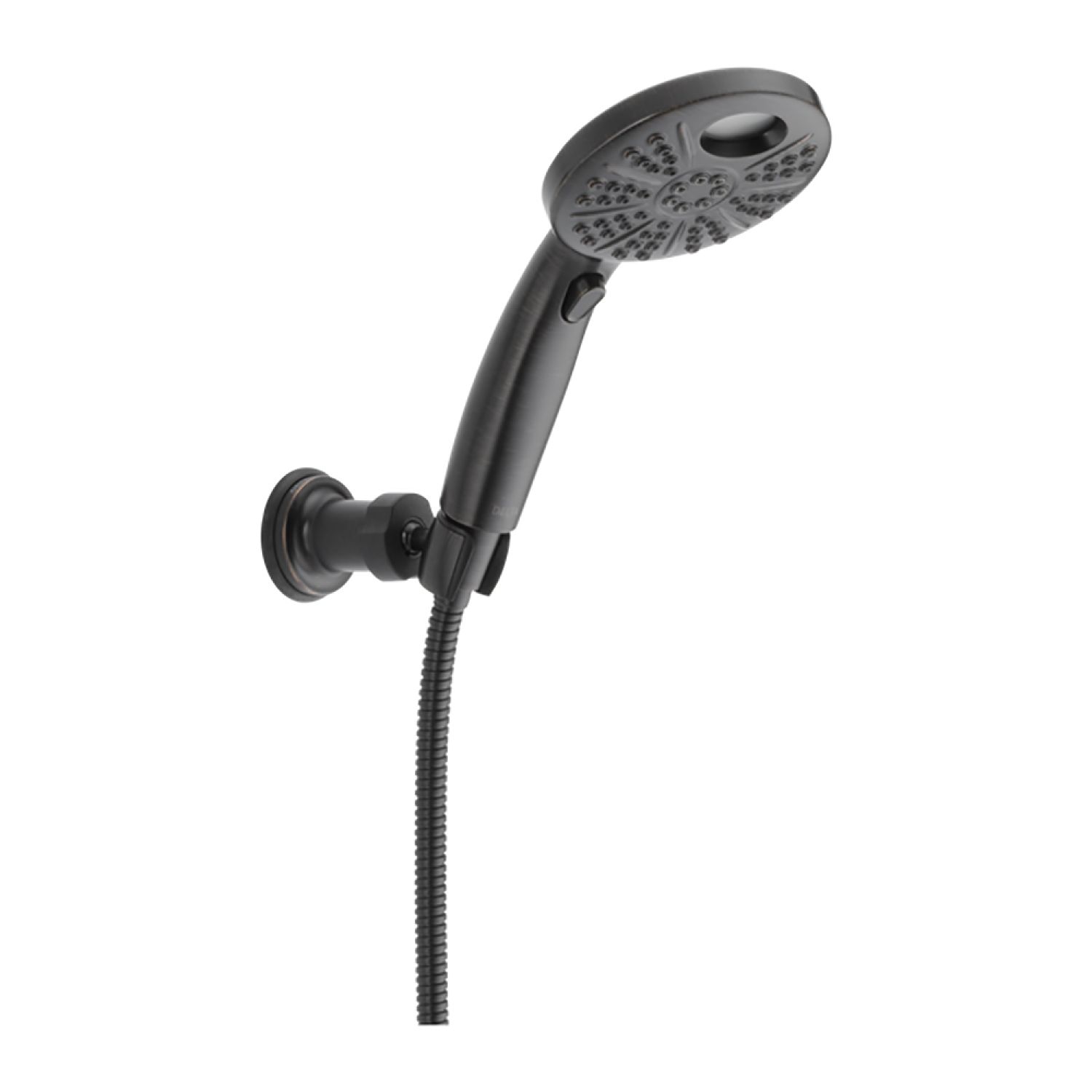 Delta 55446-C-RB Delta Universal Showering Temp2O Six-Setting Adjustable Wall-Mount Hand Shower with Stretchable Hose, 1.75 GPM, Touch-Clean, Push-Button, Venetian Bronze - 55446-C-RB