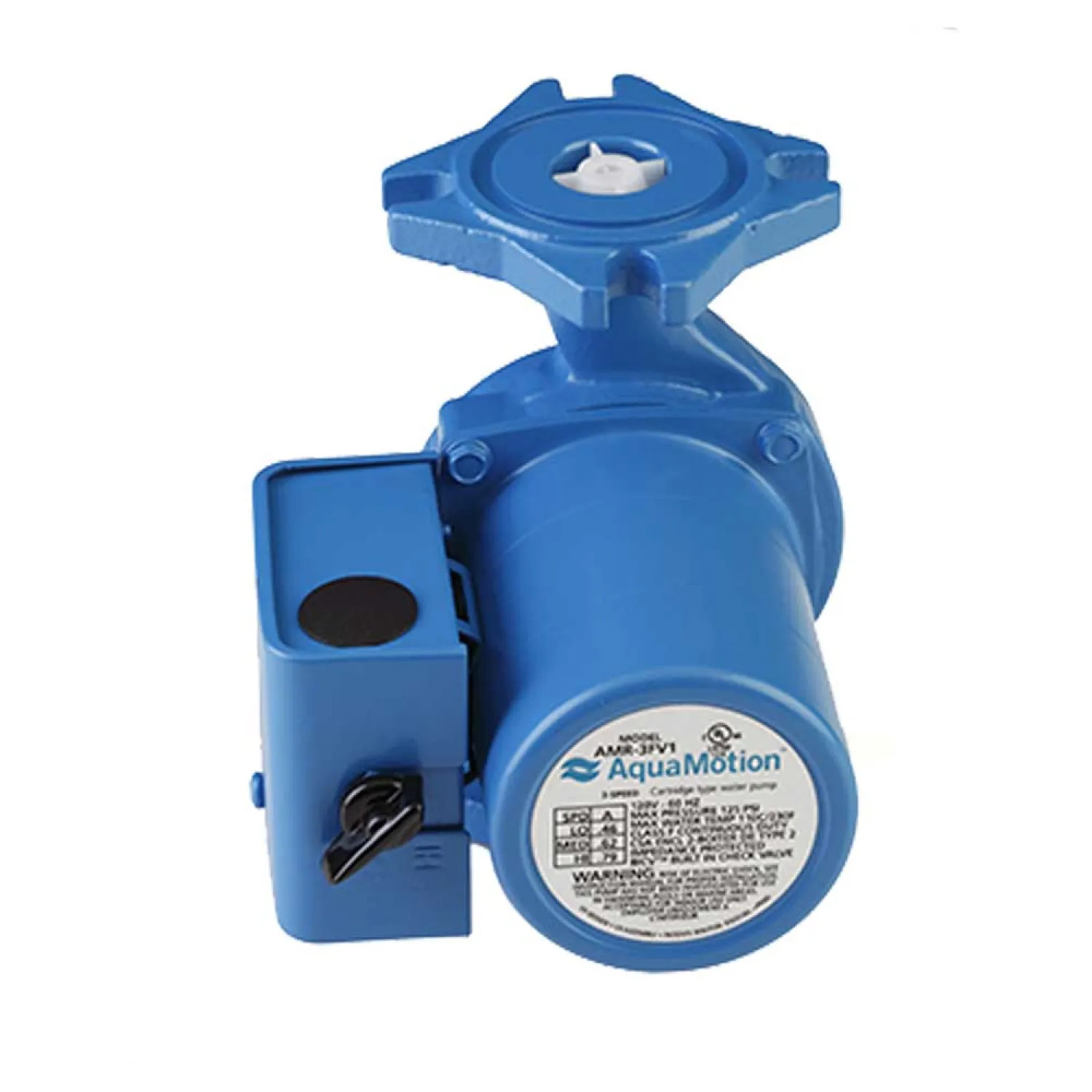 Aquamotion AMR-3FV1 Aquamotion 3-Speed Circulator Pump with Built-In Check Valve, Cast Iron, 16 GPM, 20' Max Head, 4-Bolt Flange - AMR-3FV1