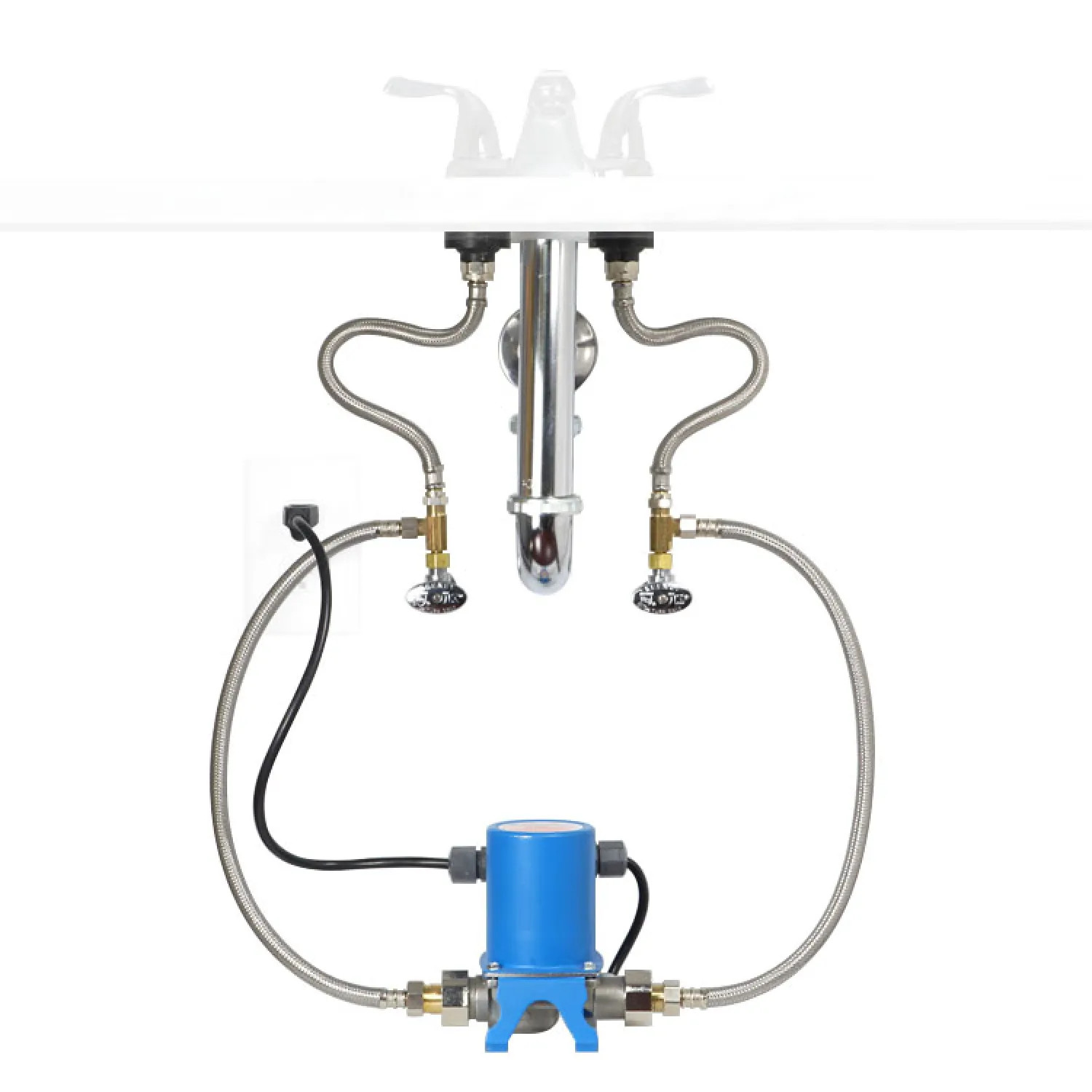 Stainless Steel Hot Water Recirculation Pump Under Sink AquaMotion