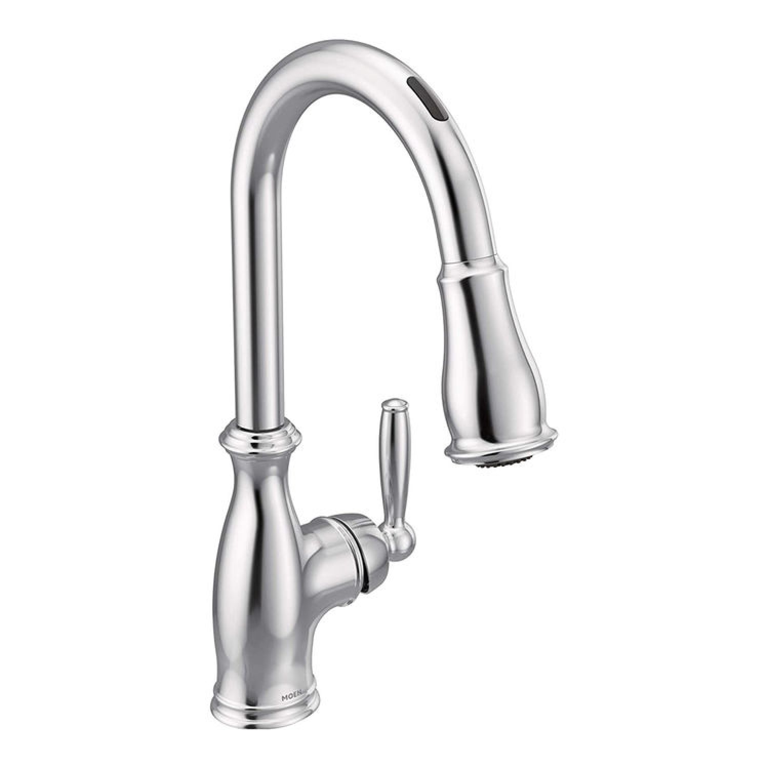 Moen 7185EWC Moen Brantford MotionSense Wave Single Handle High Arc Pull-Down Kitchen Faucet, Chrome - 7185EWC