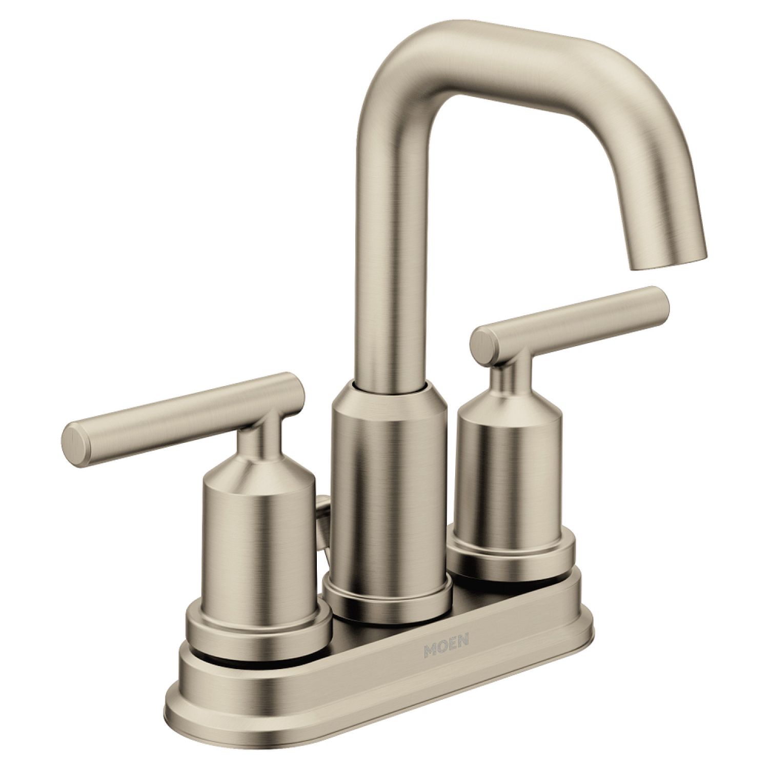 Moen 6150BN Moen Gibson Two-Handle High-Arc Centerset Brushed Nickel Bathroom Faucet with Metal Pop-Up, 1.2 GPM, Lever Handles, WaterSense, ADA - 6150BN