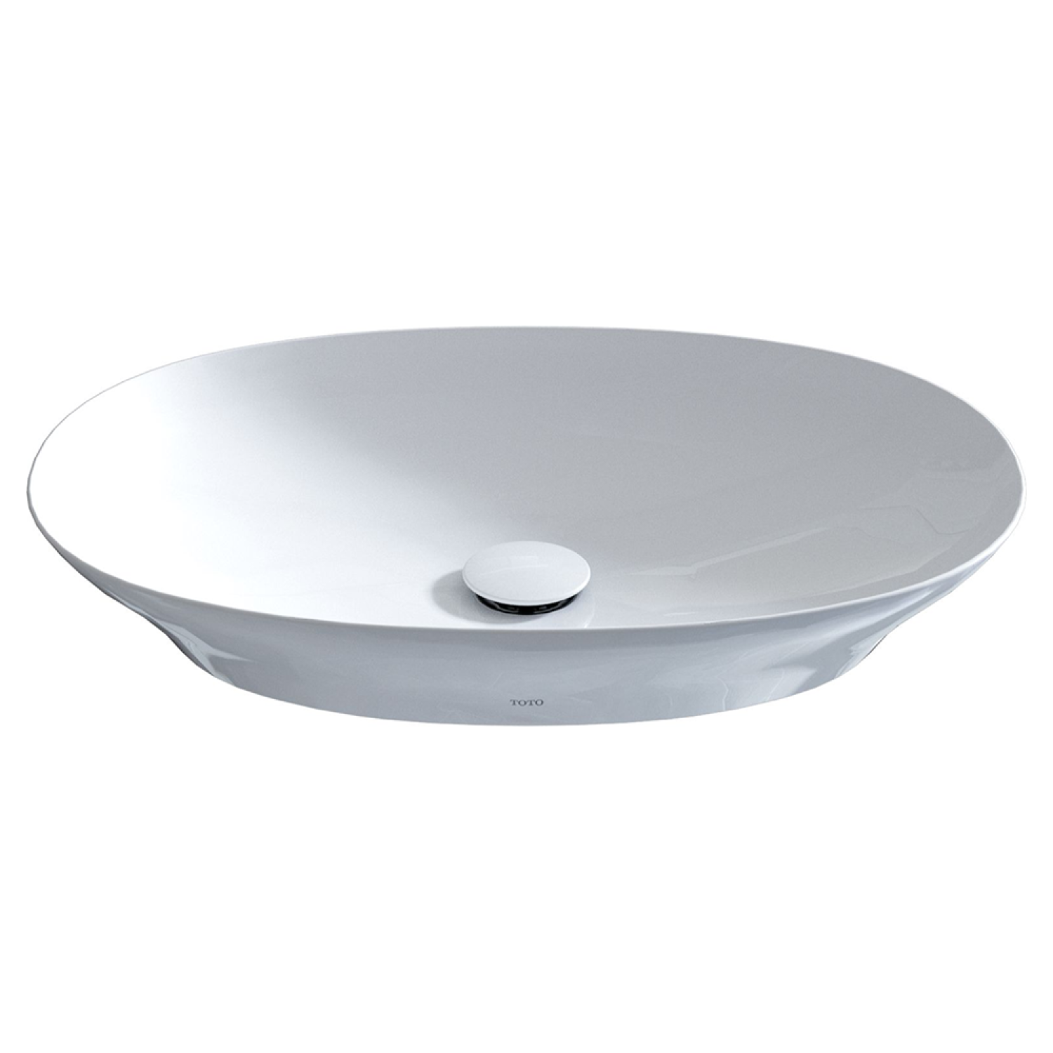 Toto LT474G#01 TOTO Kiwami Oval 24 Inch Vessel Bathroom Sink with CEFIONTECT, Cotton White - LT474G#01