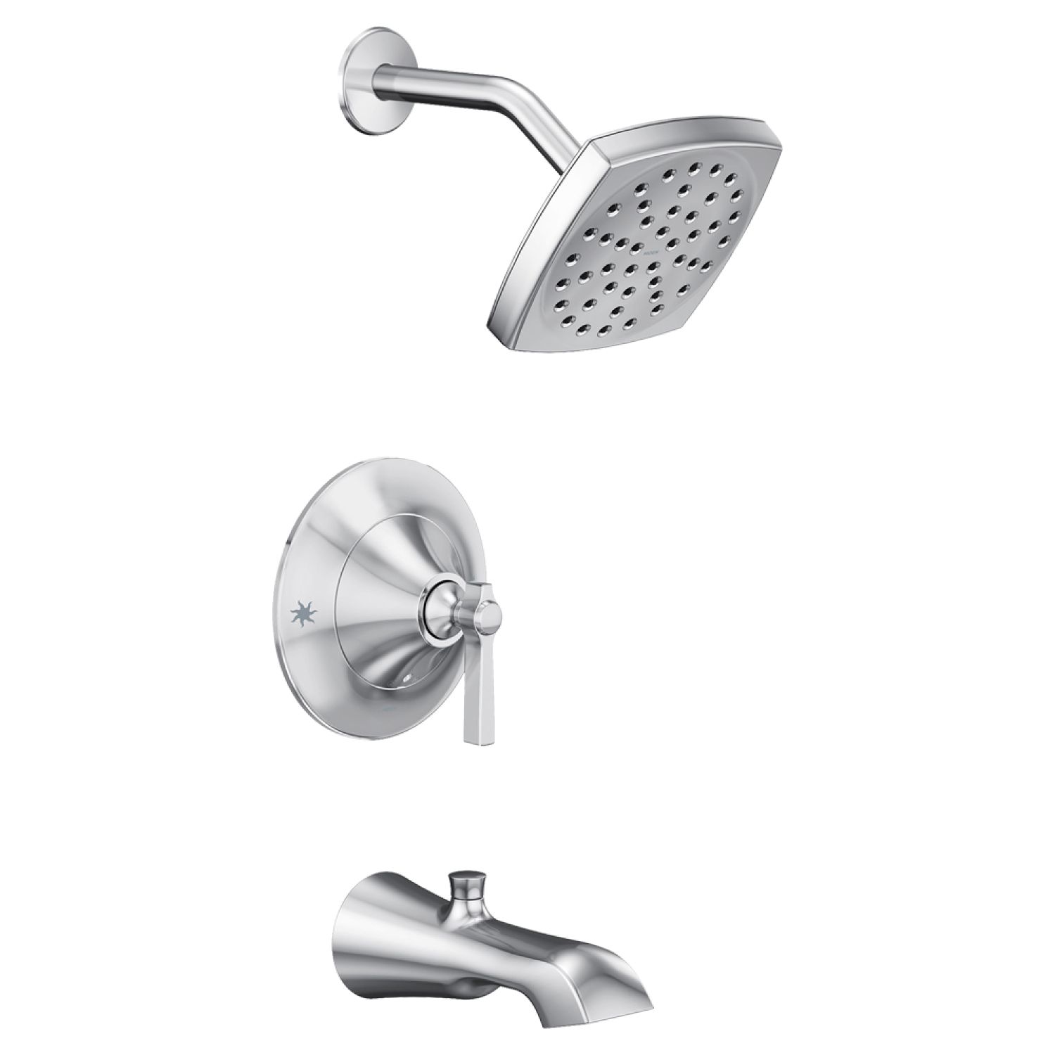 Moen TS2913EP Moen Flara Posi-Temp Tub/Shower Faucet with 1.75 GPM Rainshower, 1-Function, Single Lever Handle, M-PACT, Immersion, Chrome - TS2913EP