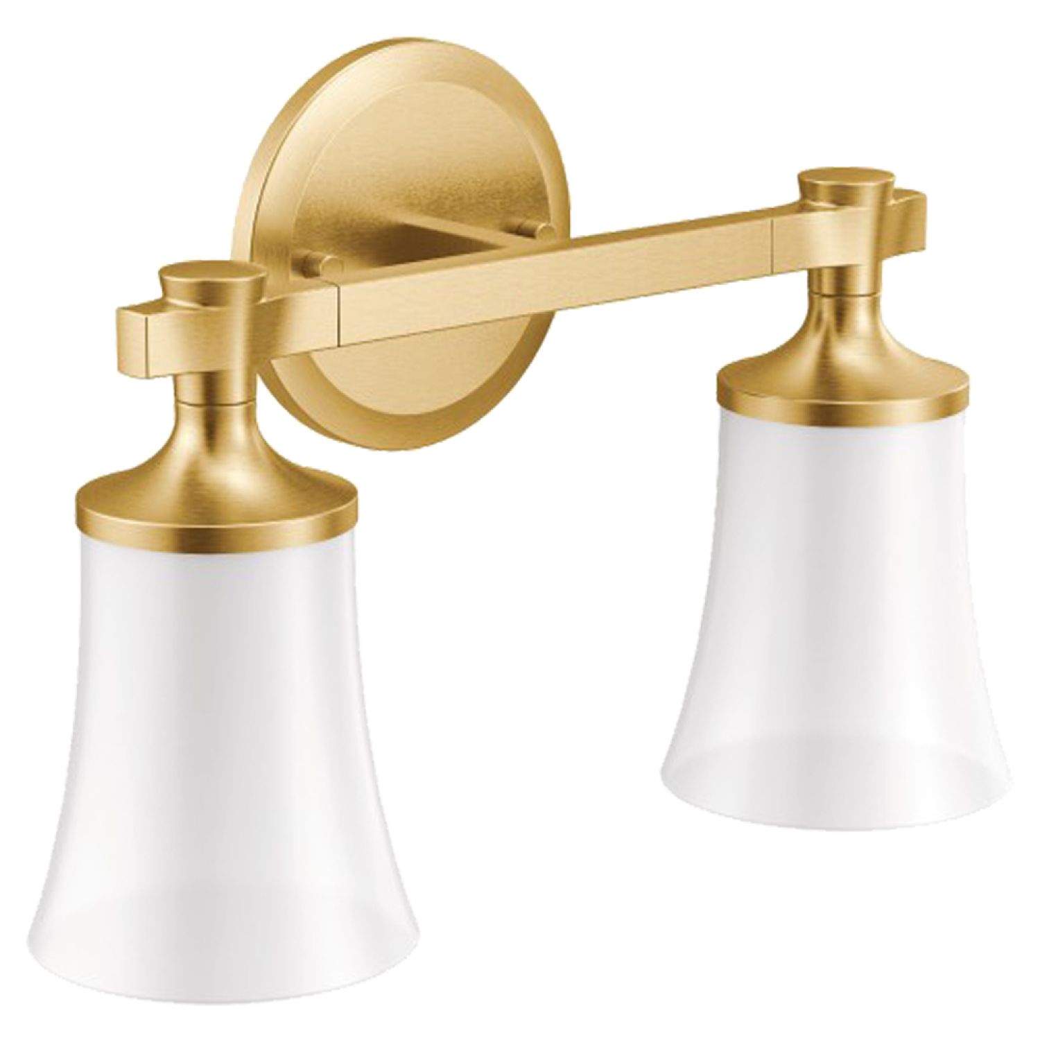 Moen YB0362BG MOEN YB0362BG CSI Flara Two-Globe Bath Light Sconce, Brushed Gold