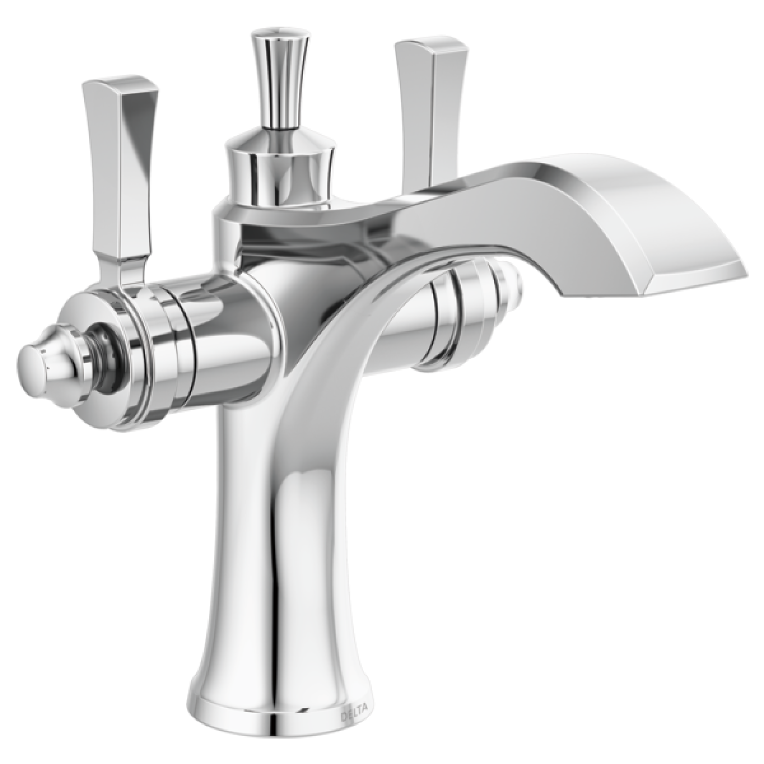 Delta 856-DST Delta Dorval Single-Hole Chrome Lavatory Faucet, Metal Pop-Up, 1.2 GPM, Two-Handle, DIAMOND Seal, Lever Handles - 856-DST