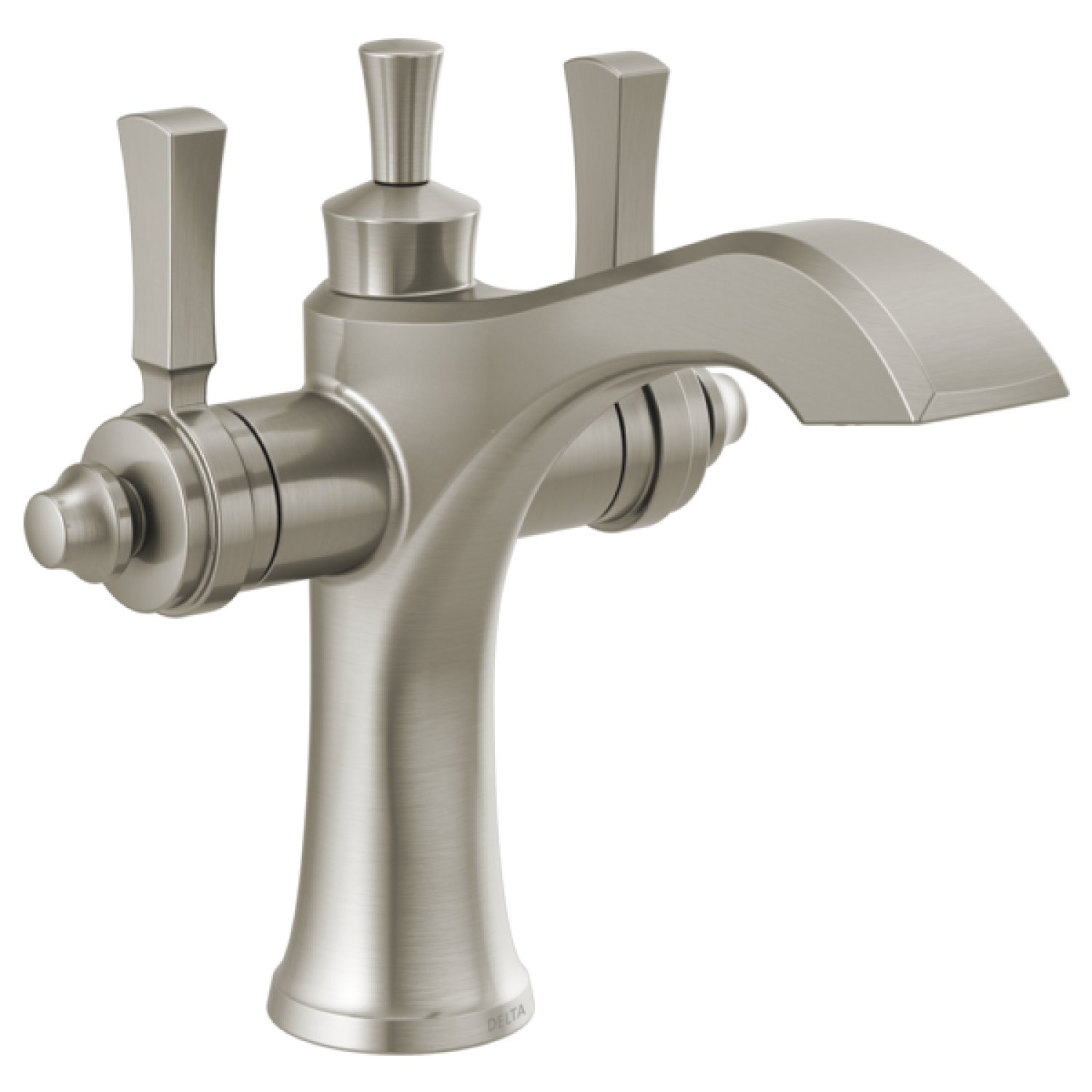 Delta 856-SS-DST Delta Dorval Single-Hole Stainless Lavatory Faucet, Metal Pop-Up, 1.2 GPM, Two-Handle, DIAMOND Seal, Lever Handles - 856-SS-DST