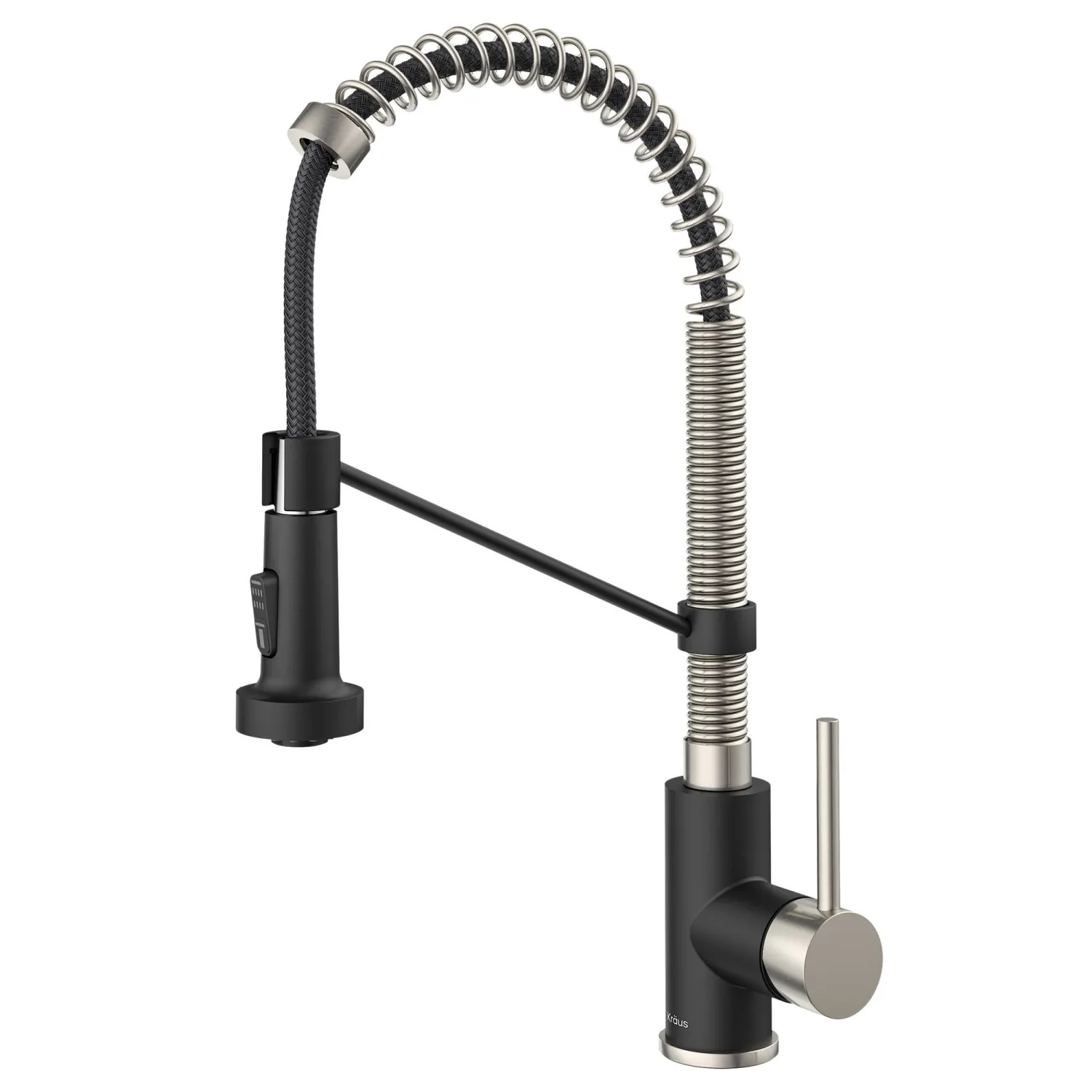 Kraus KPF-1610SSMB KRAUS KPF-1610SSMB BOLDEN ONE HANDLE SEMI PRO KITCHEN FAUCET STAINLESS / MATTE BLACK