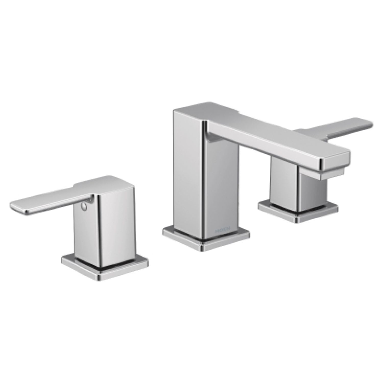 Moen TS6721 Moen 90 Degree Two-Handle Low Arc Chrome Bathroom Sink Faucet with Red/Blue Indicator, M-PACT, Duralock, 1.2 GPM, Lever Handle, Three-Hole - TS6721