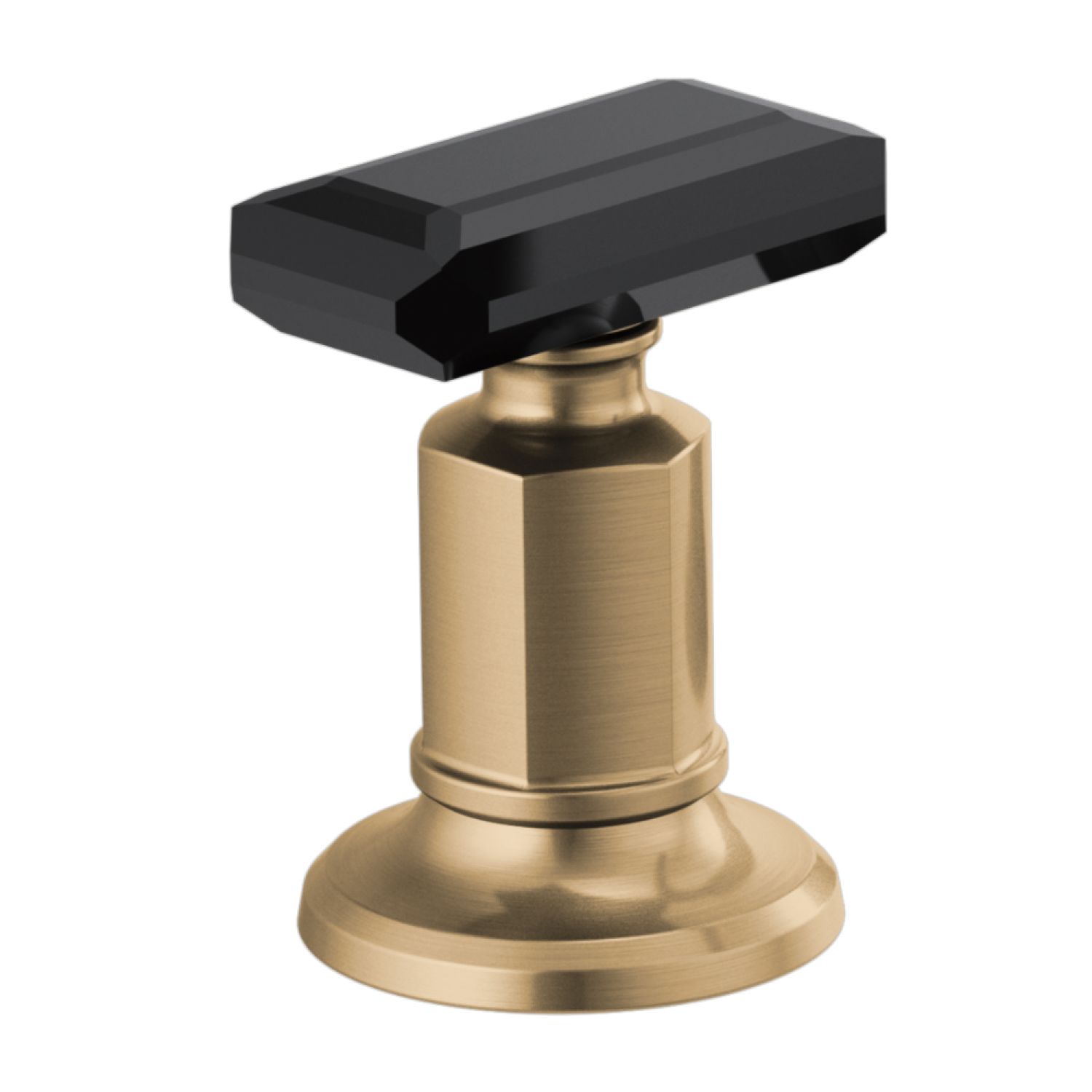 Brizo HK5376-GLBC Brizo Invari Widespread Faucet Handle Kit with Black Crystal Knob, ADA, Brilliance Luxe Gold - HK5376-GLBC