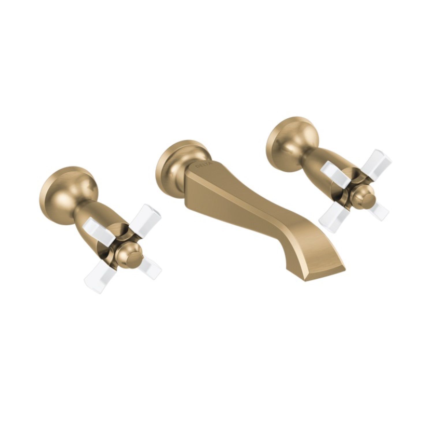 Delta T3557LF-GSWL Delta Dorval Wall-Mount Champagne Bronze/Porcelain Lavatory Faucet Trim for 8