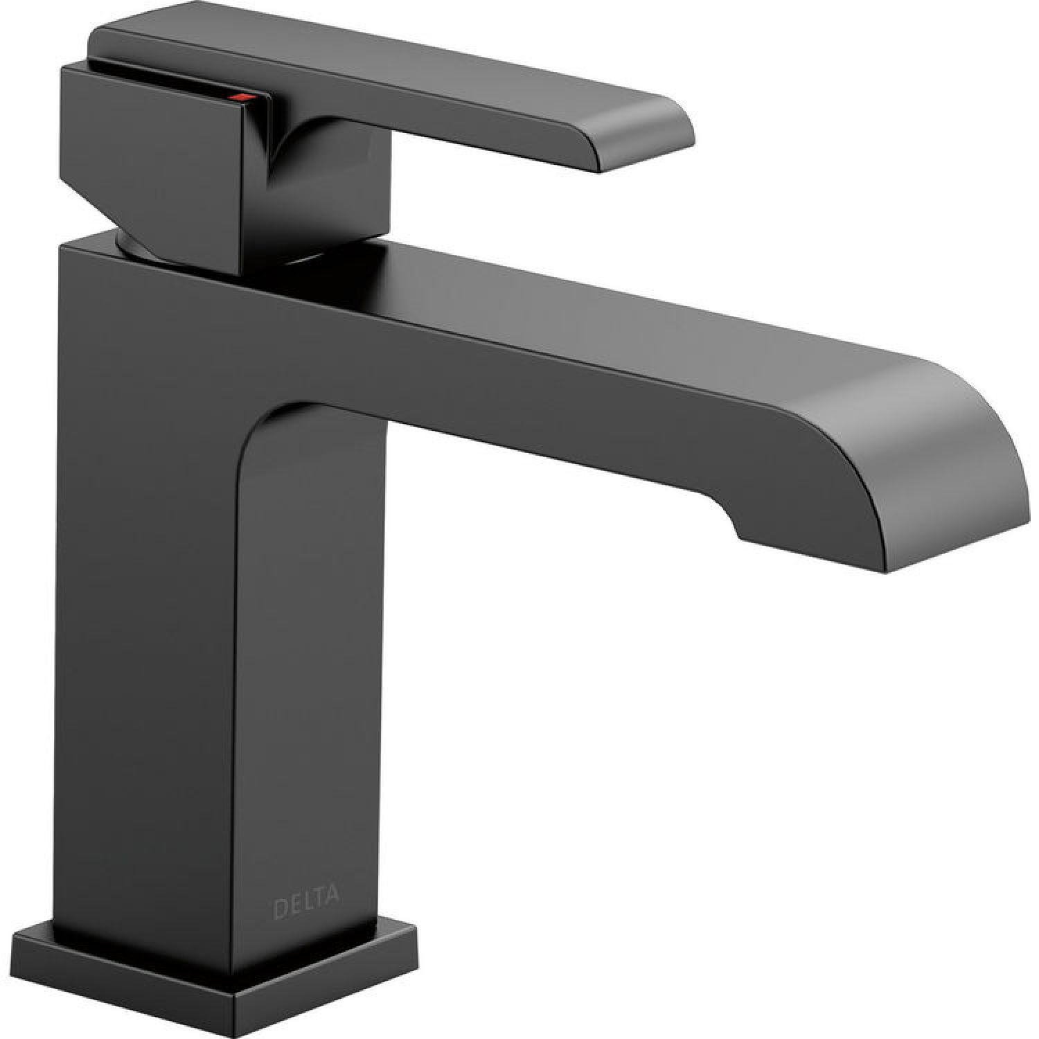 Delta 567LF-BLGPM-PP Delta Modern Square Single-Hole Matte Black Lavatory Faucet, Metal Pop-Up, 1.2 GPM, Single-Handle, Square Lever Handle, Project Pack - 567LF-BLGPM-PP