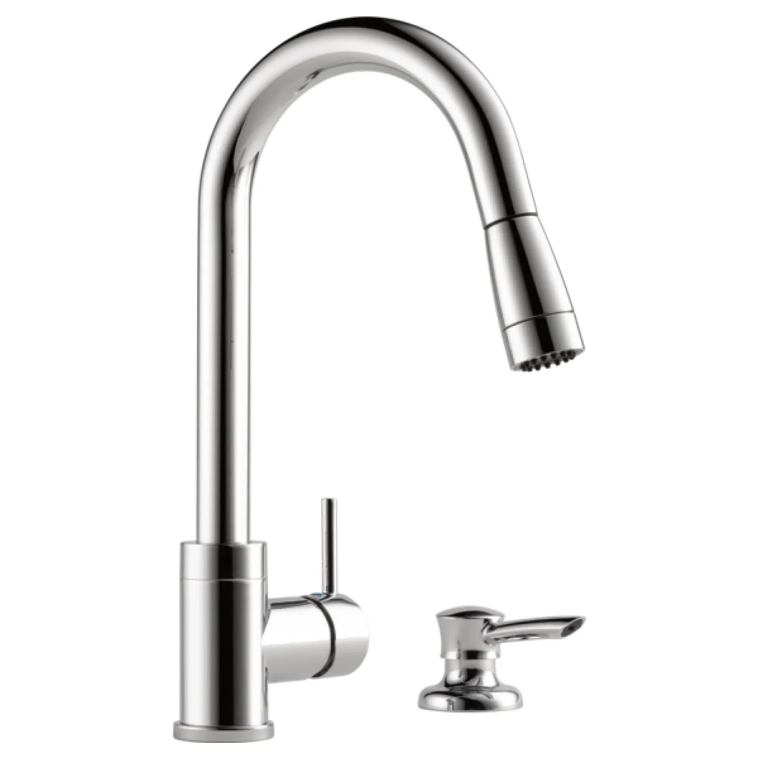 Delta P188104LF-SDNB Peerless Chrome Integrated One-Handle Pulldown Kitchen Faucet With Soap Dispenser, ADA, 1.5 GPM - P188104LF-SDNB