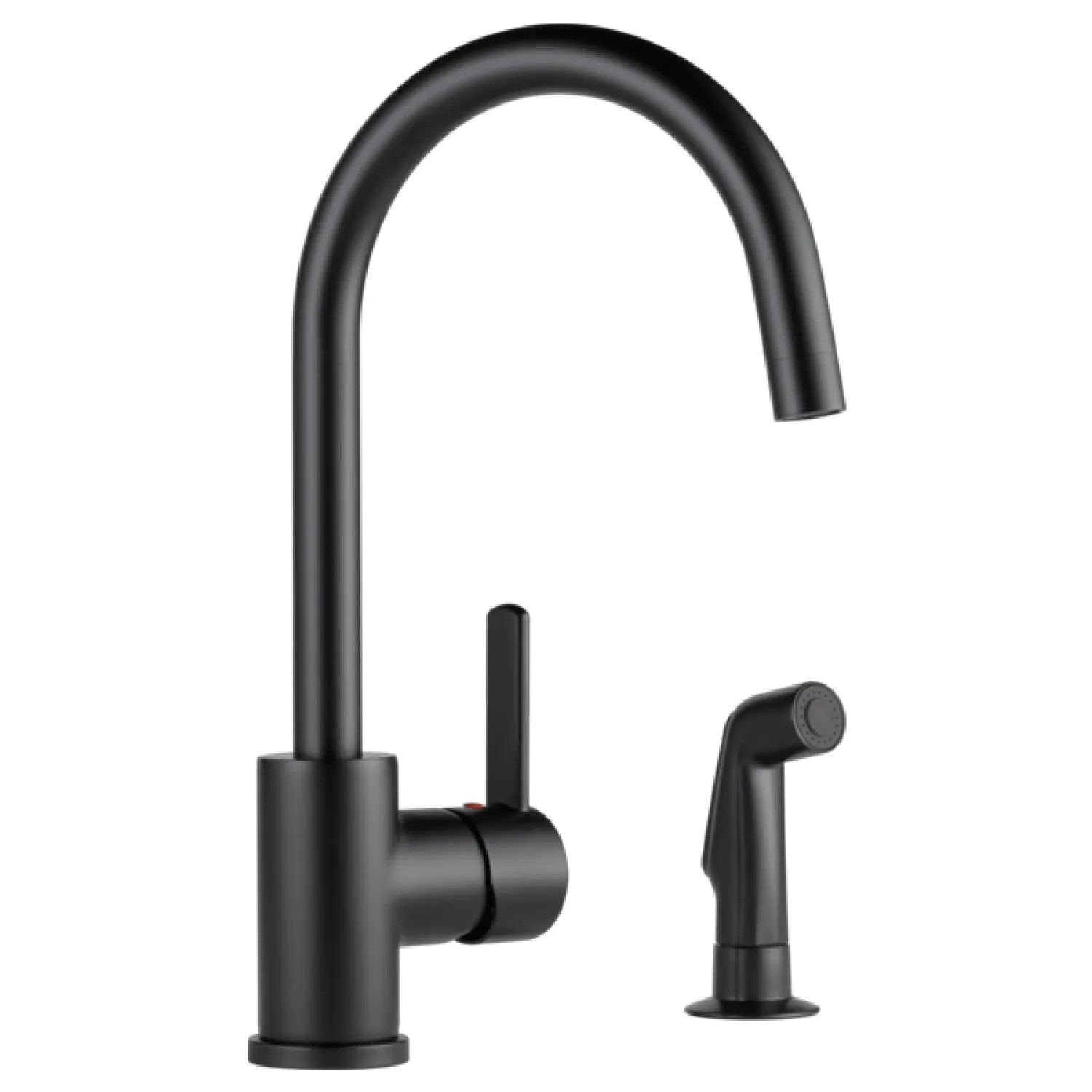 Peerless P199152LF-BL Peerless Precept Matte Black Single-Handle Deck Mount Kitchen Faucet with Side Sprayer, 1.8 GPM, Low Lead Certified, ADA - P199152LF-BL