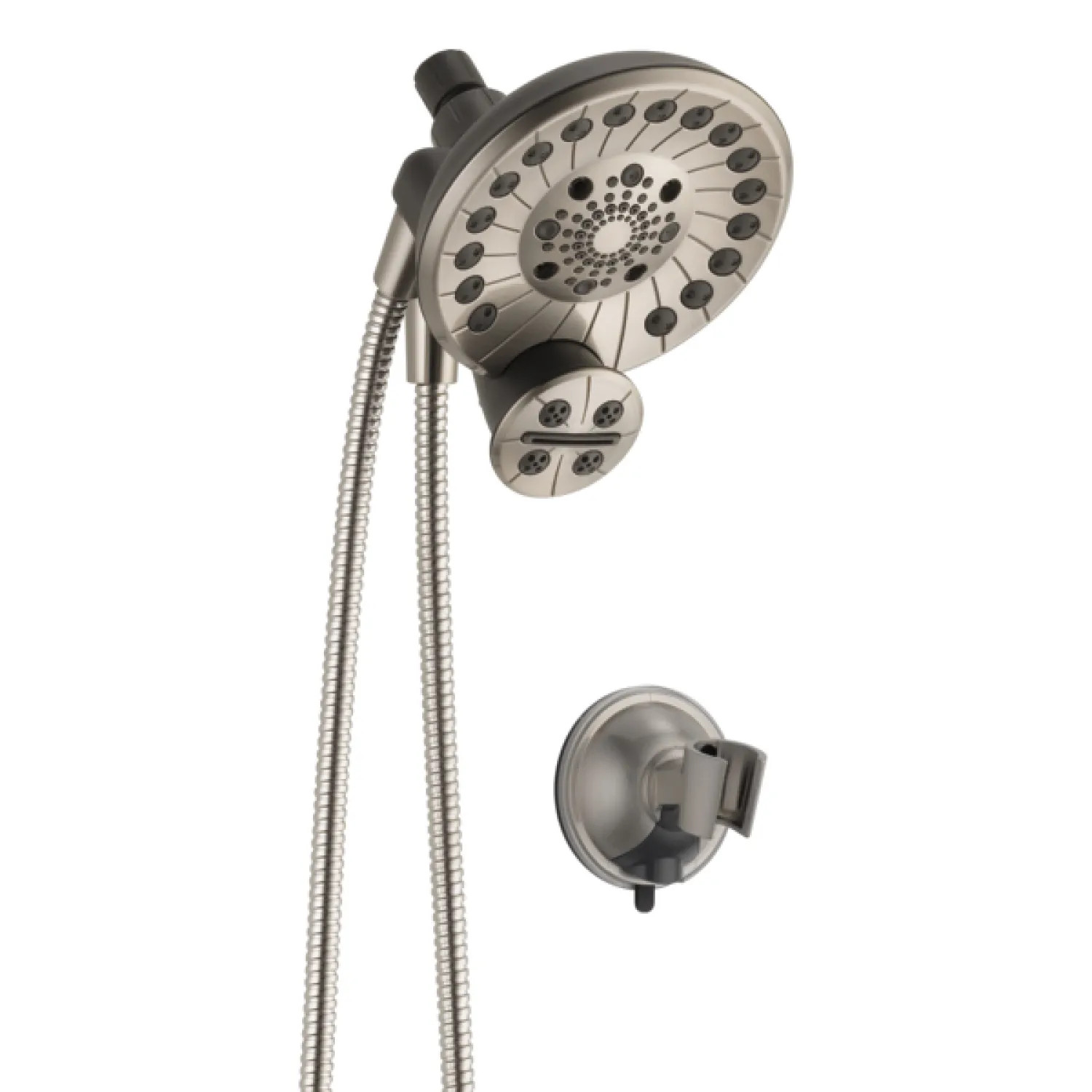 Peerless 76465DSN Peerless Sidekick 2-in-1 Wall Mount Round Shower Head, 2.5 GPM, 80 PSI, Brushed Nickel - 76465DSN